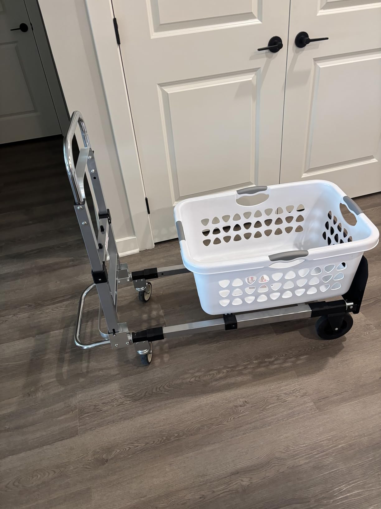 Suzhi Convertible Hand Truck Dolly Cart with Wheels Heavy Duty/with 4 Wheels&Brakes /1000Lbs Load, 2 Straps for Furniture/Appliance/Carton/Warehouse/Office /10 Minutes to Install as Video customer photo 2