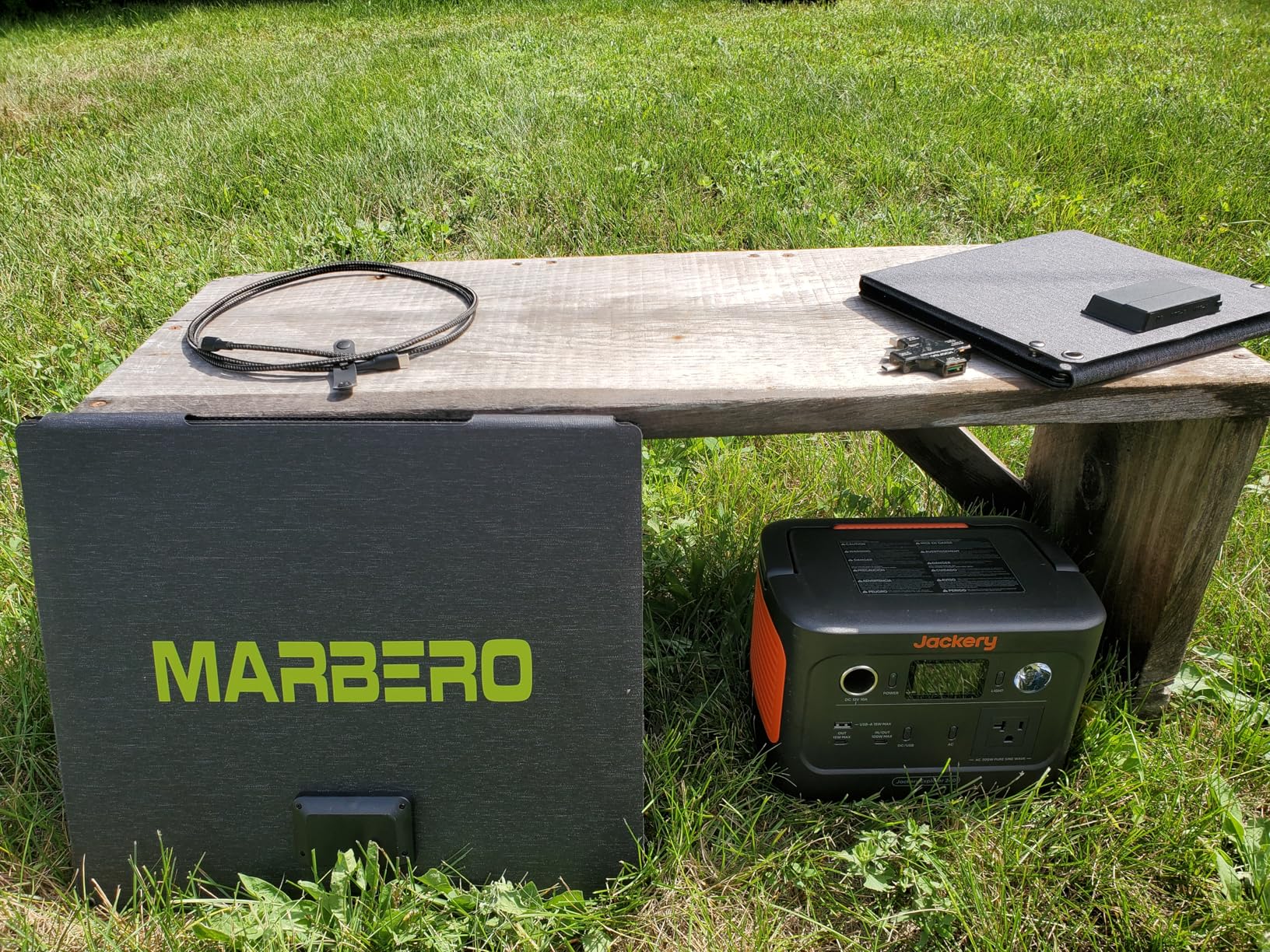 MARBERO 21W Portable Solar Panel Foldable Solar Panel Charger IP65 Waterproof Solar Panels 23% High Efficiency Fast Charger USB Ports & DC 18V Output for Camping Outdoor Travel Emergency Cloudy customer photo 1