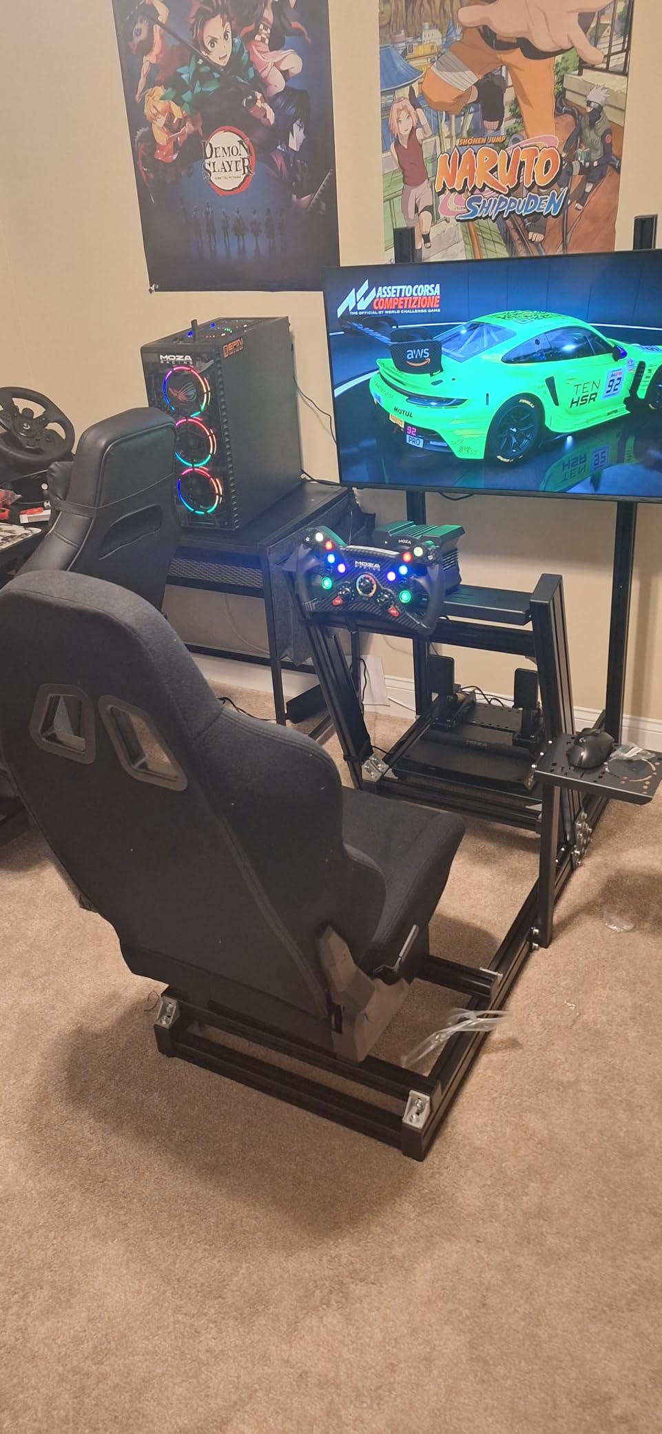 Marada Aluminum Profile Racing Simulator Cockpit With Monitor Stand customer photo 1