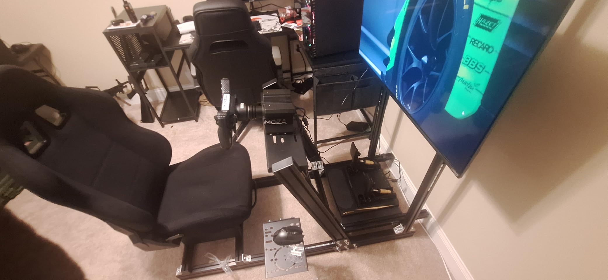 Marada Aluminum Profile Racing Simulator Cockpit With Monitor Stand customer photo 2