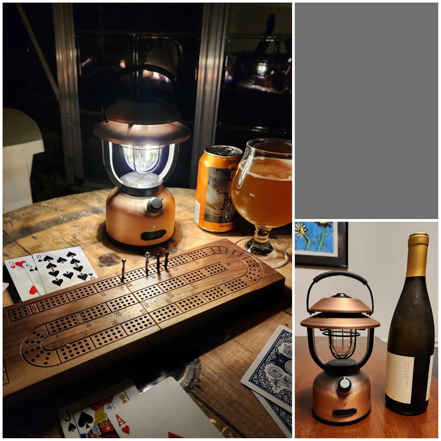 Lepro Vintage LED Camping Lantern Rechargeable - 15000mAh Power Bank, 1000LM Stepless Dimming, Dual Color Temp 2500K & 5000K, IPX4 Waterproof Retro Railroad Lantern for Camping, Home Decor & Emergency customer photo 1