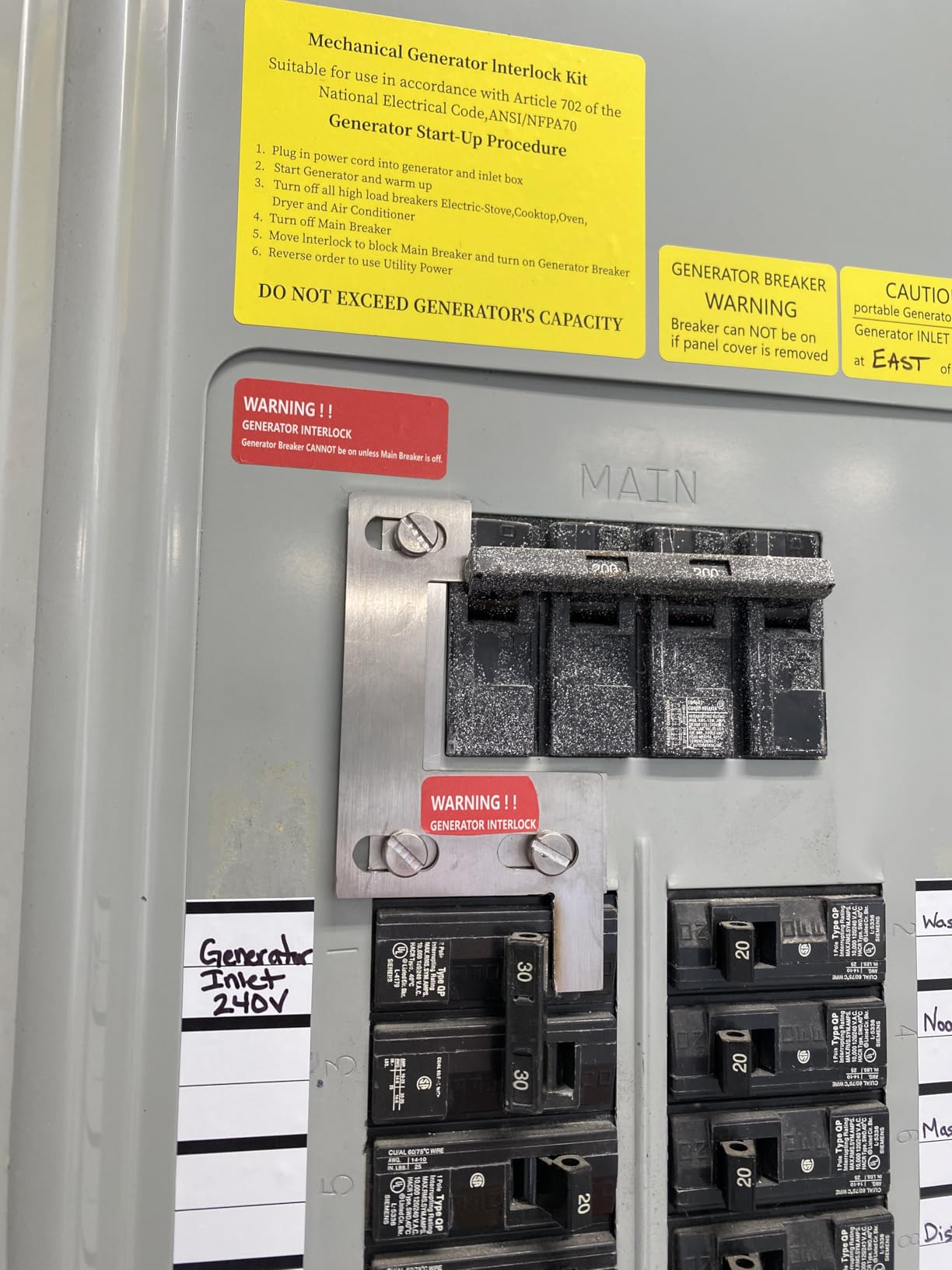Generator Interlock Kit Compatible with Siemens,ITE,Gould,Murray,and Thomas and Betts,150 or 200 amp panels.for Siemens 150 amp panels. customer photo 1