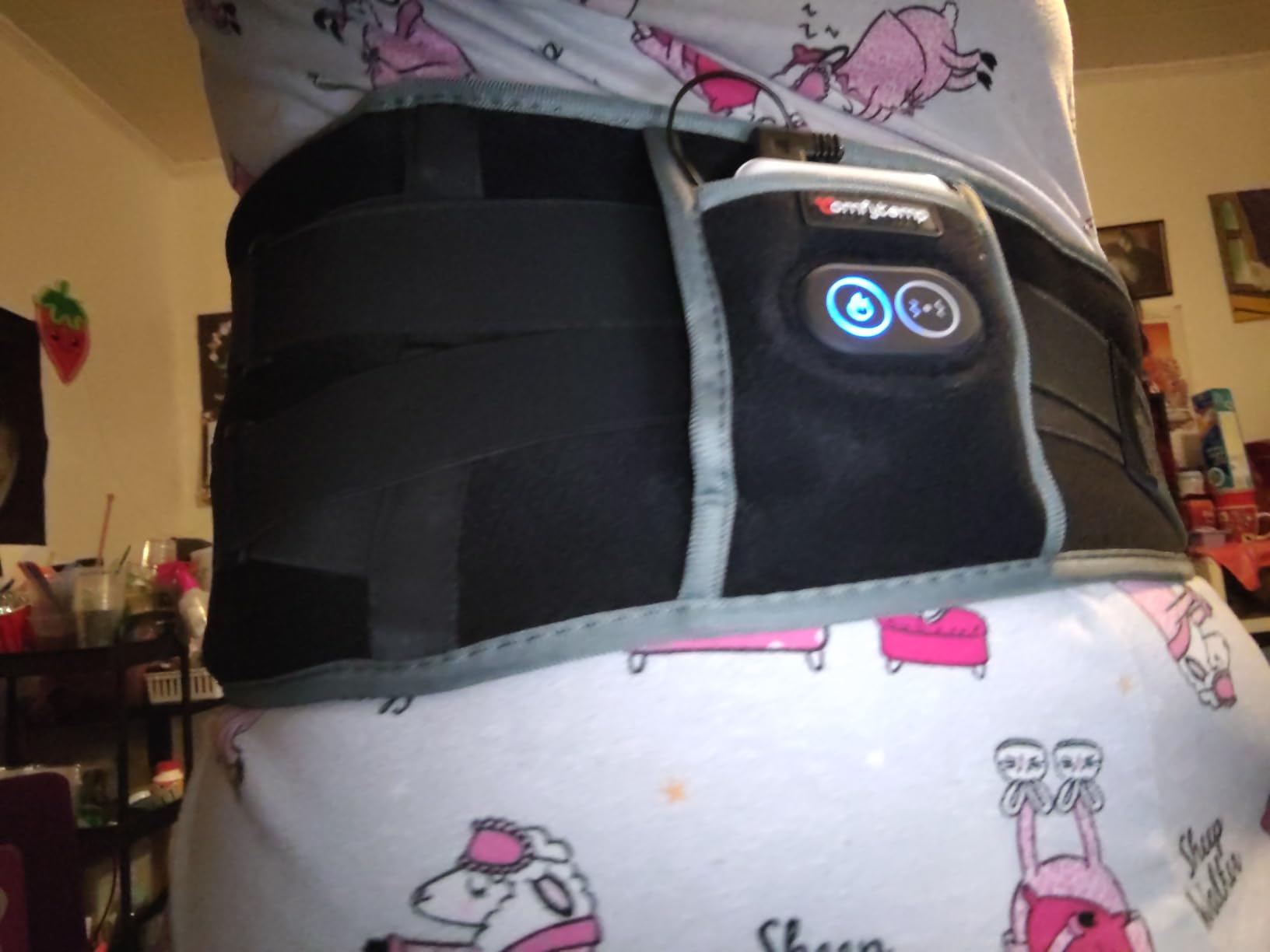 Comfytemp Cordless Heating Pad with Massager for Back, Fathers Day Dad Gifts for Men, FSA Eligible HSA Portable Lower Back Massager Rechargeable Wireless Electric, Women Mom Seniors 3 Heat 30mins Off customer photo 1