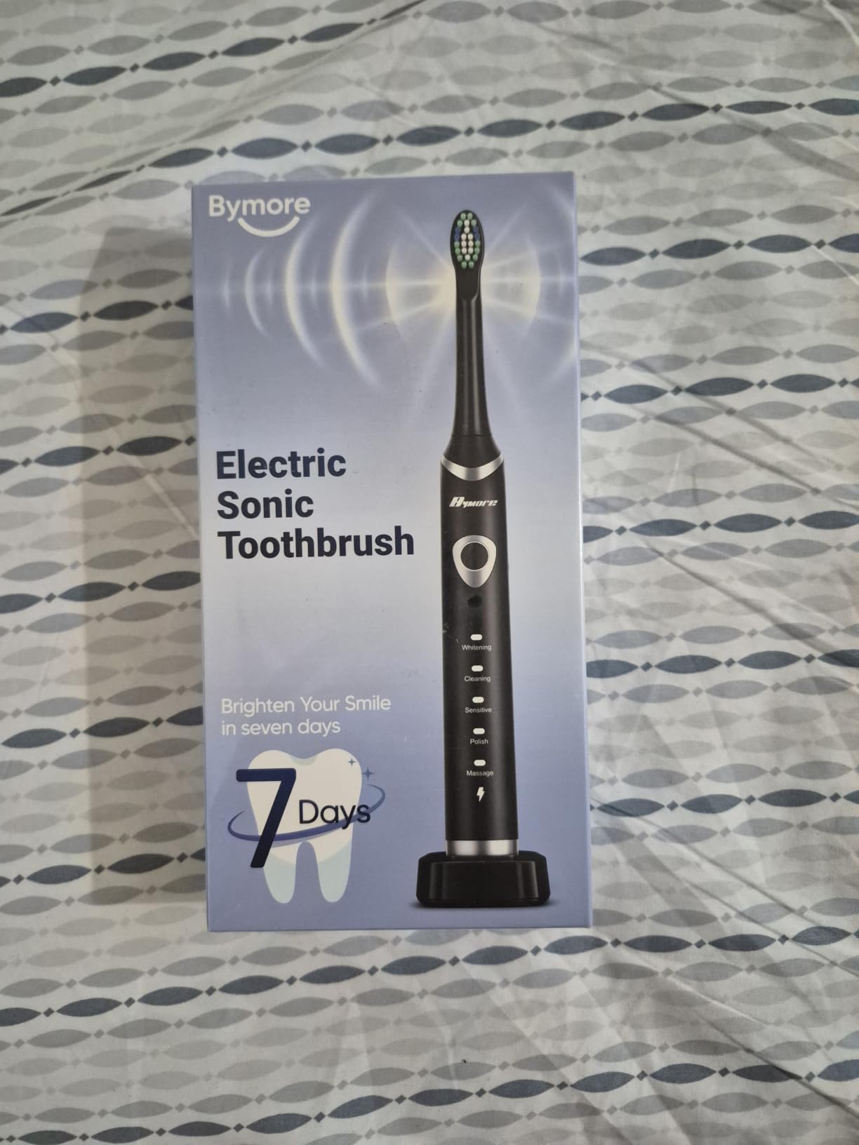 Bymore Electric Toothbrush for Adults, Sonic Rechargeable Toothbrush with 8 Brush Heads, 330-Day Battery, 5 Cleaning Modes & 2-Min Timer, Travel-Friendly Ultra Clean Design - Black customer photo 1