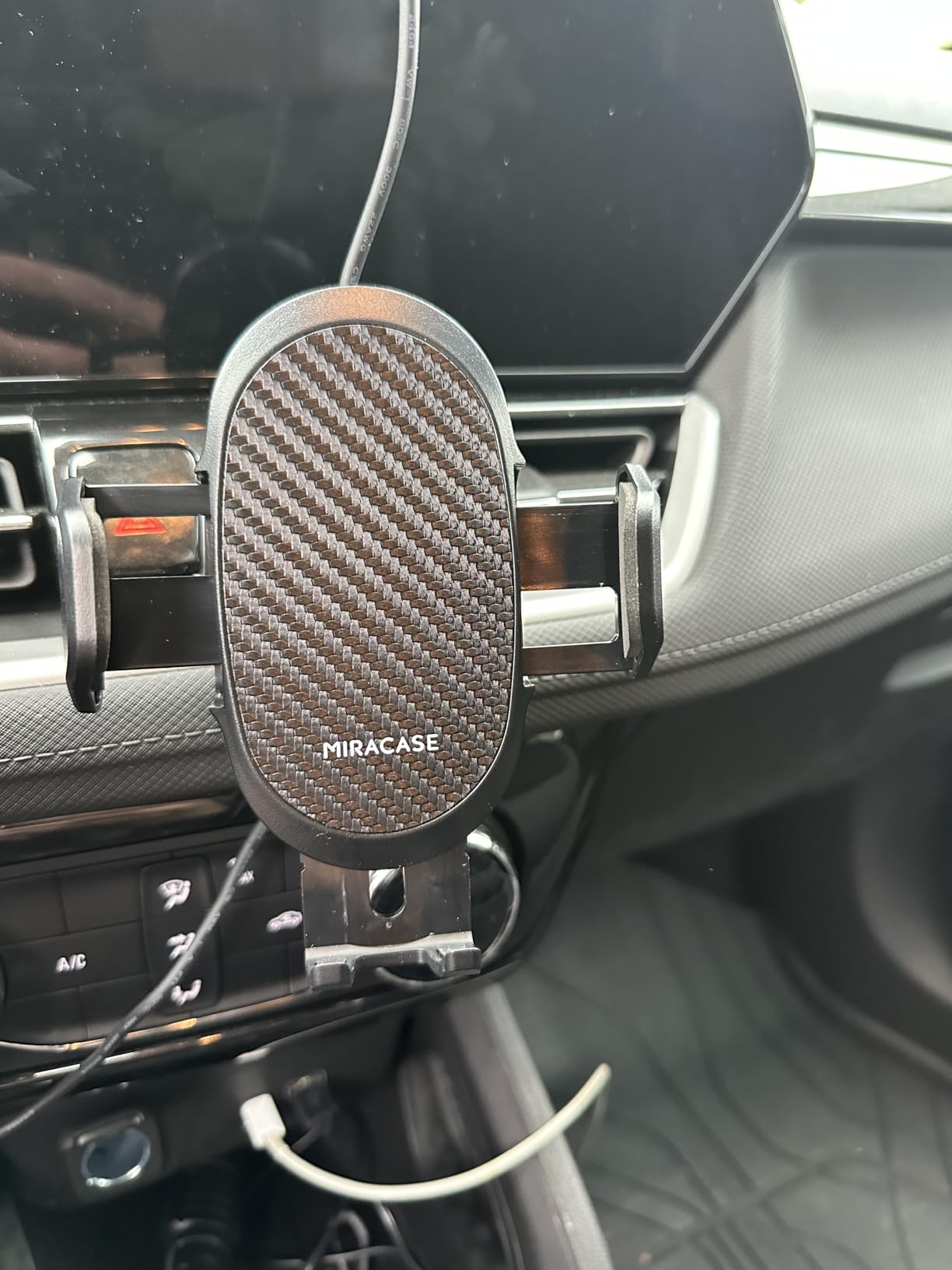 Miracase Phone Holders for Your Car with Metal Hook Clip - Air Vent Cell Phone Stand Car Mount, Universal Automobile Cradle for Garmin GPS Fit iPhone Android and All Smartphones, Dark Black customer photo 2