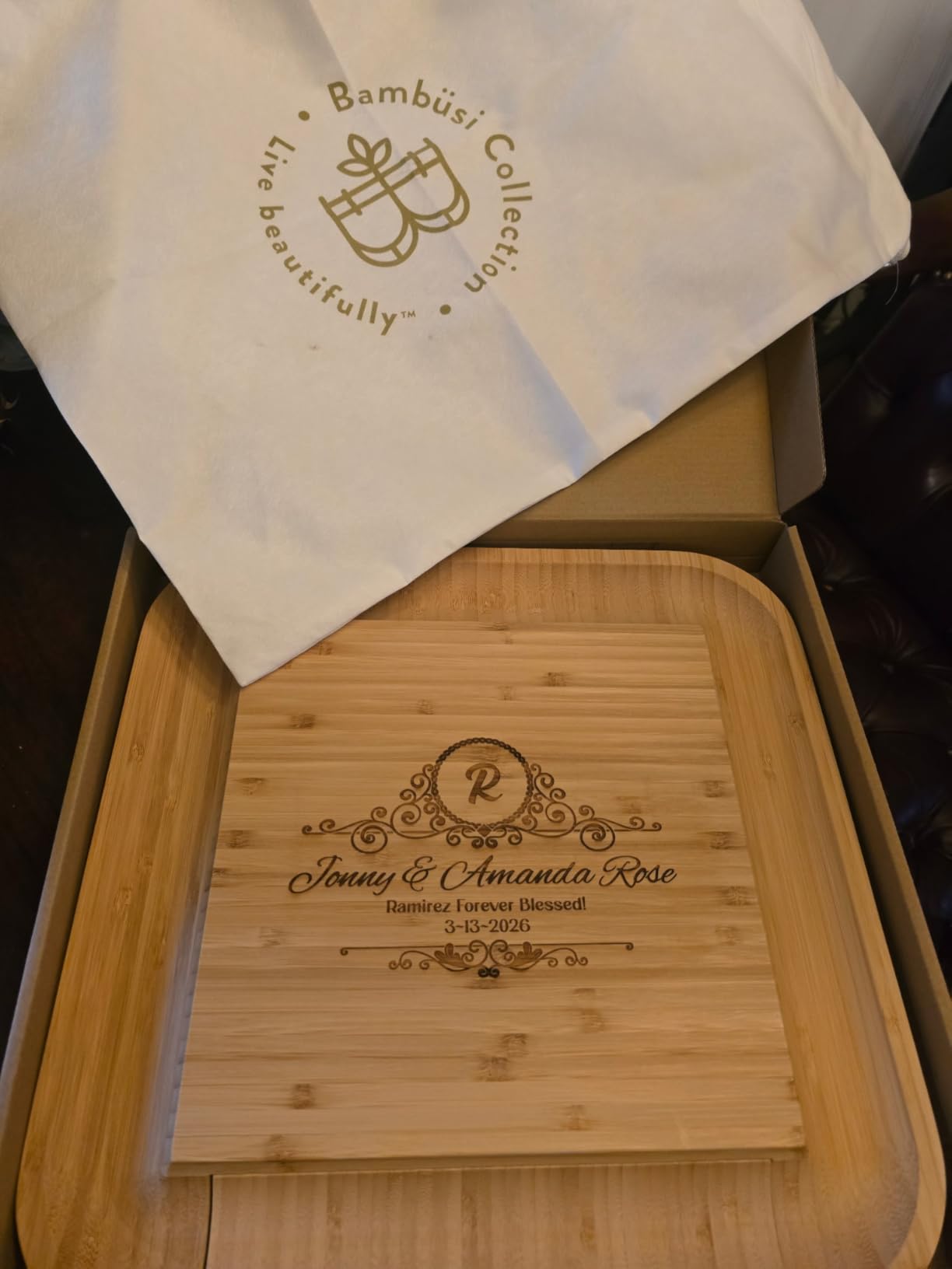 Charcuterie Boards Gift Set - Large Bamboo Cheese Board with Serving Tray, Knives and Bowls for Meat, Cheese and Crackers, for Mom, Housewarming, Wedding, Birthday Gifts for Women customer photo 2