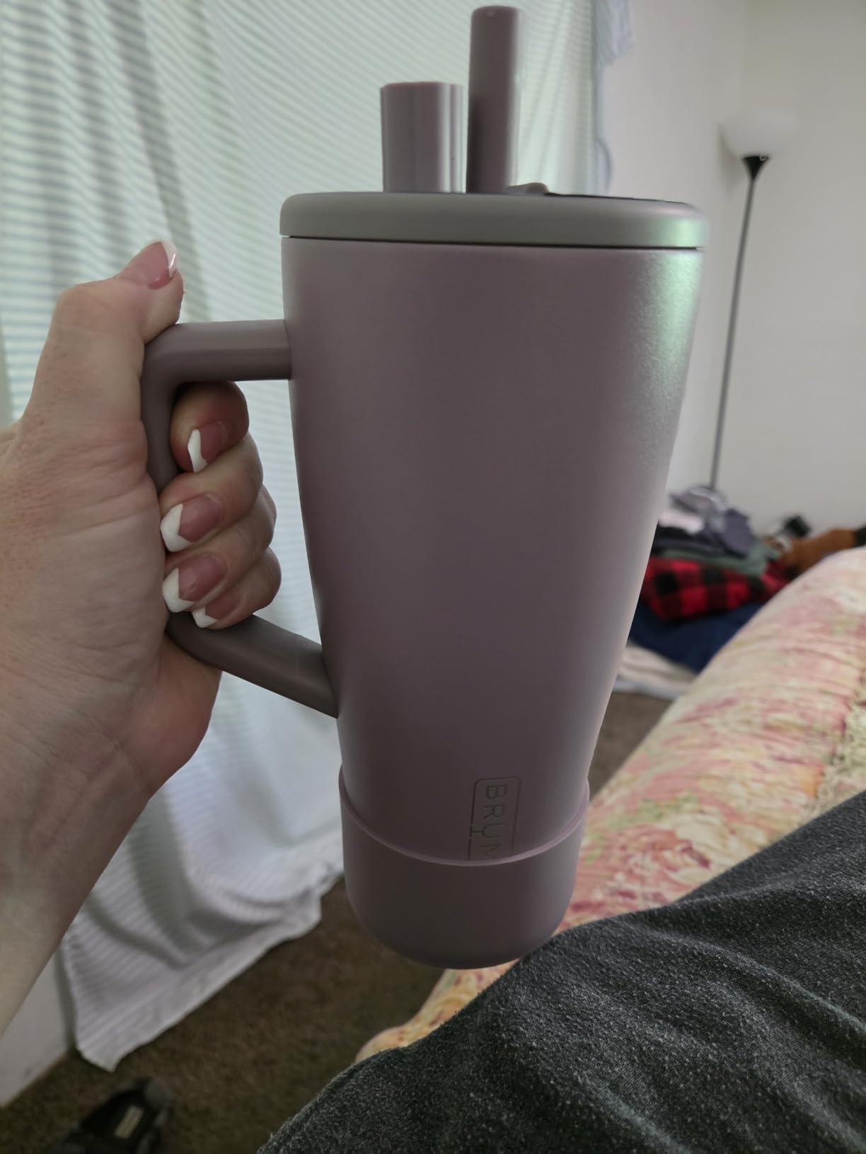 BrüMate Era 40 oz Tumbler with Handle & Straw | 100% Leakproof Insulated Water Bottle Tumbler with Lid & Flexible SoftSip Straw | Stainless Steel | Cup Holder Friendly | 40oz (Nightfall Blue) customer photo 2