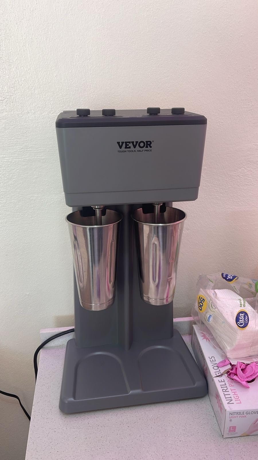 VEVOR Milkshake Machine, 375W Milkshake Maker Mixer, Single Head Drink Mixer Blender Machine, 3-Speed Milkshake Blender with 820ml Stainless Steel Cup for Commercial customer photo 2