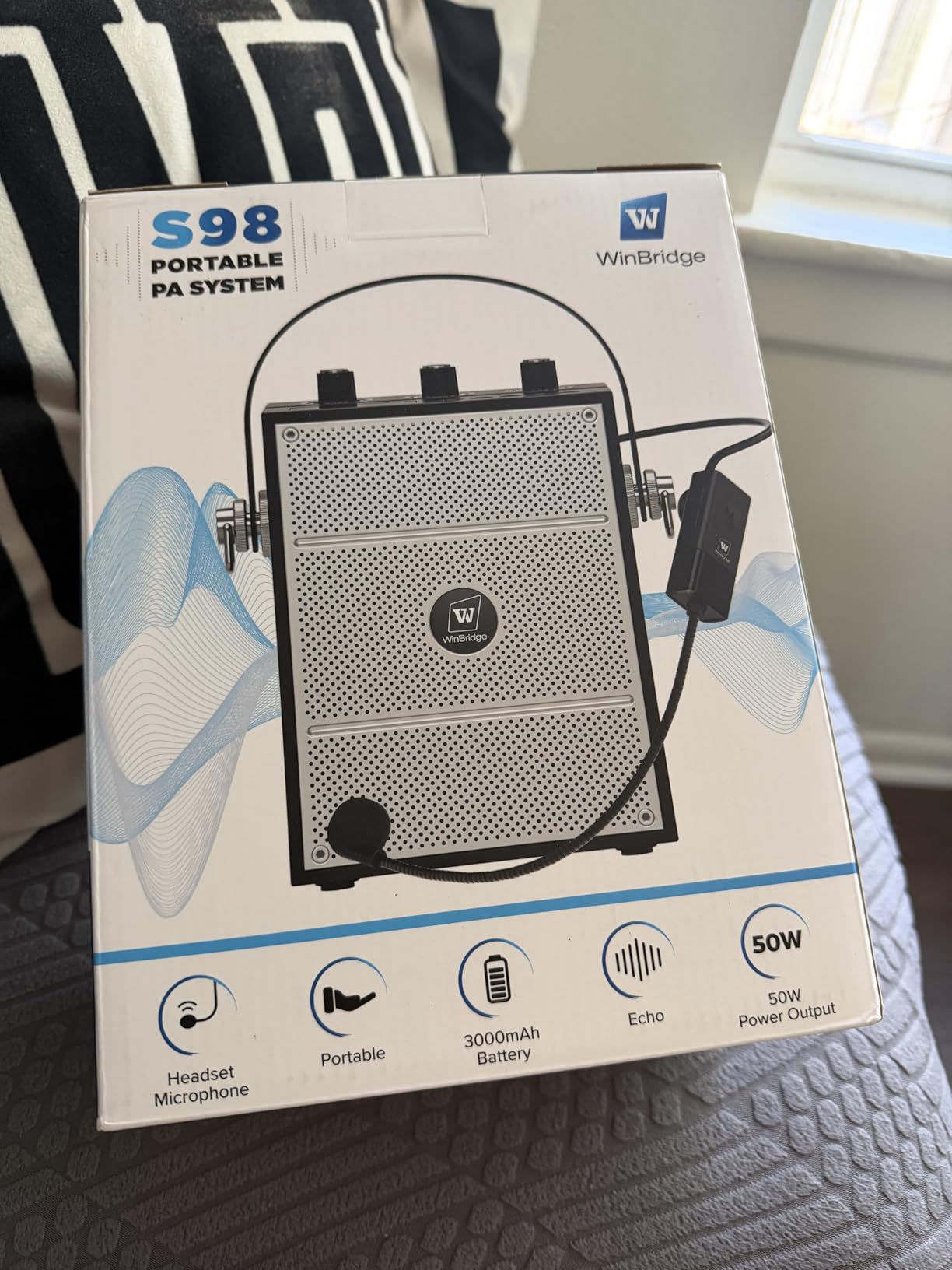 Bluetooth 5.3 Voice Amplifier with Wireless Microphone Headset, Personal Wireless Amplifier Mic for Teachers, 40W Loudly Portable Megaphone PA System for Classrooms, Speeches, Outdoors Indoors-S98 customer photo 1