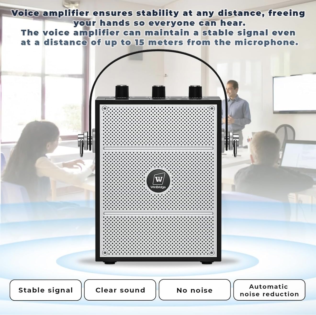 Bluetooth 5.3 Voice Amplifier with Wireless Microphone Headset, Personal Wireless Amplifier Mic for Teachers, 40W Loudly Portable Megaphone PA System for Classrooms, Speeches, Outdoors Indoors-S98 customer photo 2