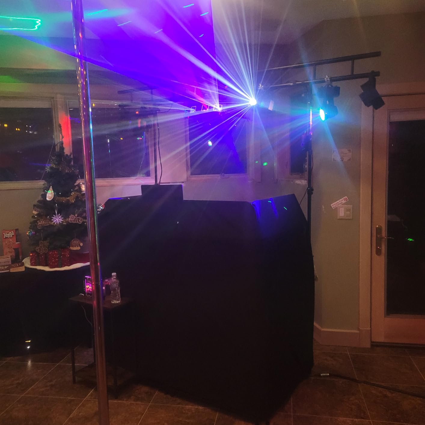 KeoBin DJ Lights for Parties, Pro 6 in 1 DMX & Sound Activated Laser Light Show Machine customer photo 1