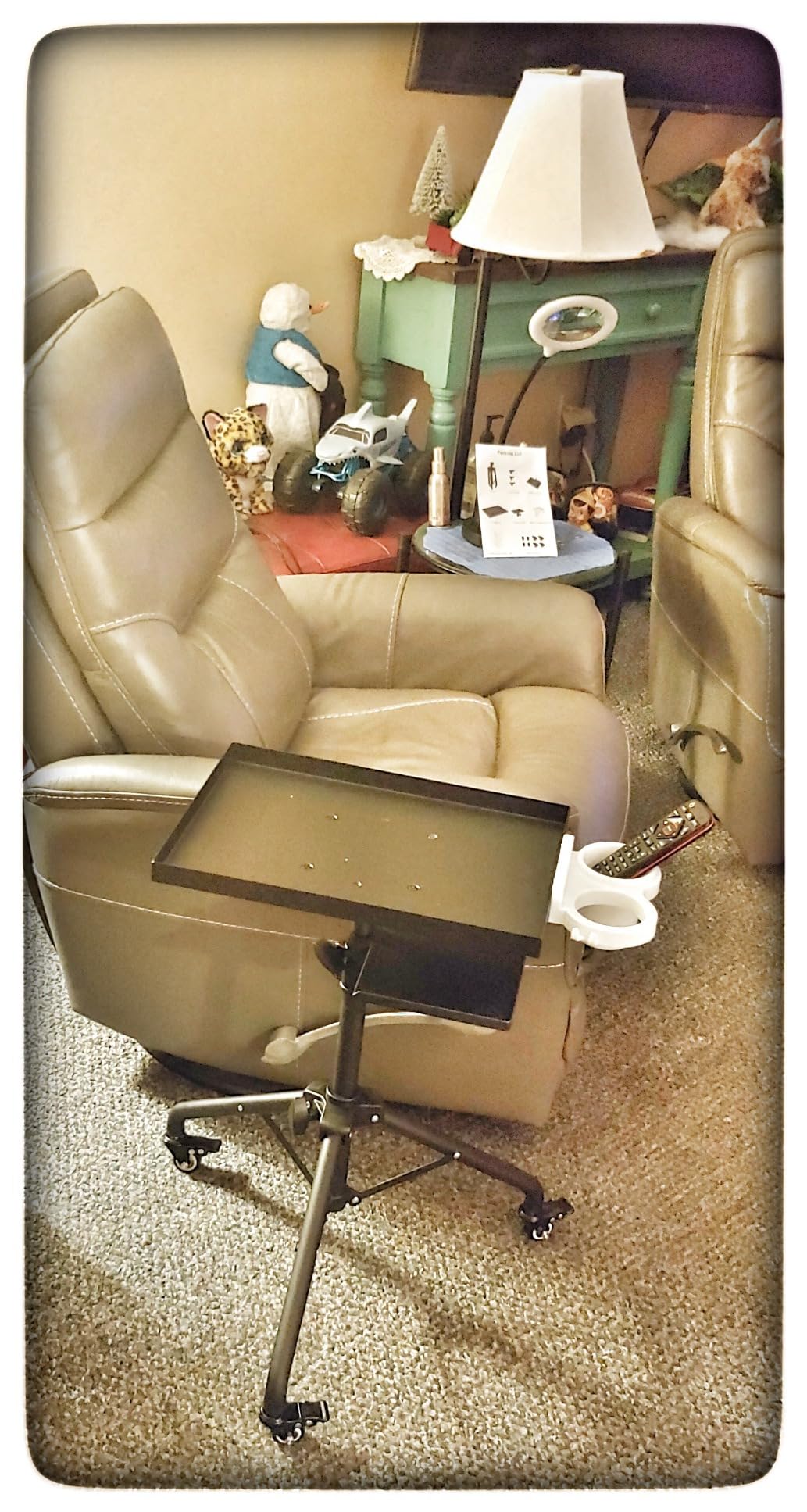ZHOOGE Salon Tray Cart on Wheels with Stand Rack Tray, Premium Iron Alloy Tattoo Tray Height Adjustable customer photo 2