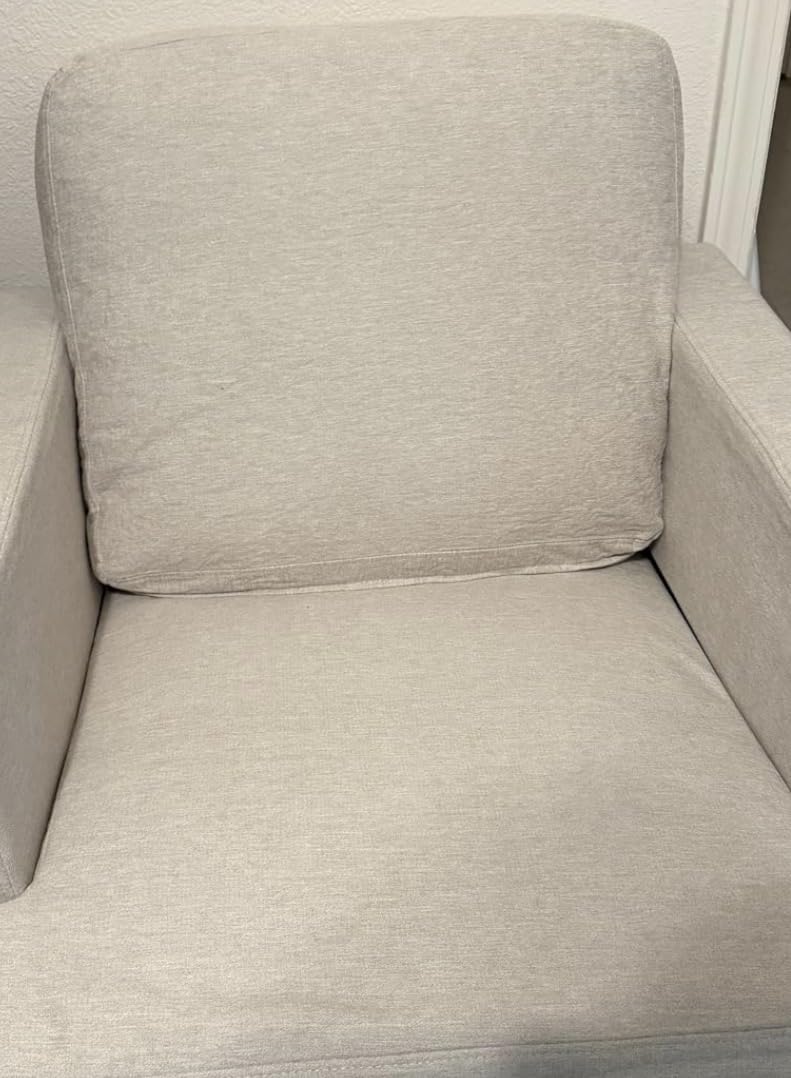 Weture Mid-Century Accent Chair, Dark Grey Armchair Living Room Chairs | Comfy Upholstered Reading Accent Chairs for Bedroom, Modern Single Sofa Chair with Wood Legs customer photo 2