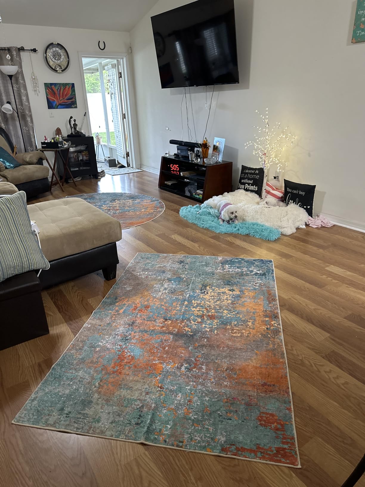 Lahome Modern Abstract Living Room Rug 8x10, Washable 8x10 Area Rugs for Bedroom Stain Resistant Non Slip, Large Red Soft Indoor Carpet for Dining Room Table Home Decor customer photo 1