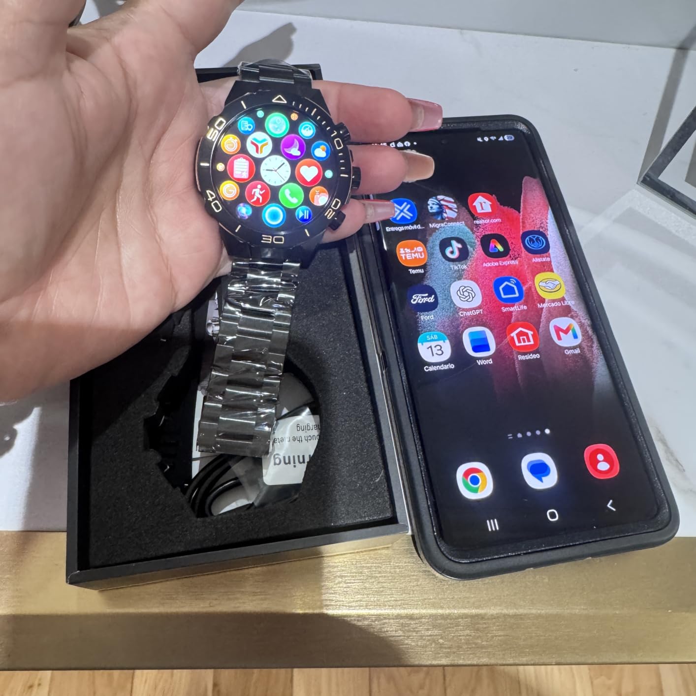 Smart Watch for Men Answer/Make Call for Android iPhone, 1.43