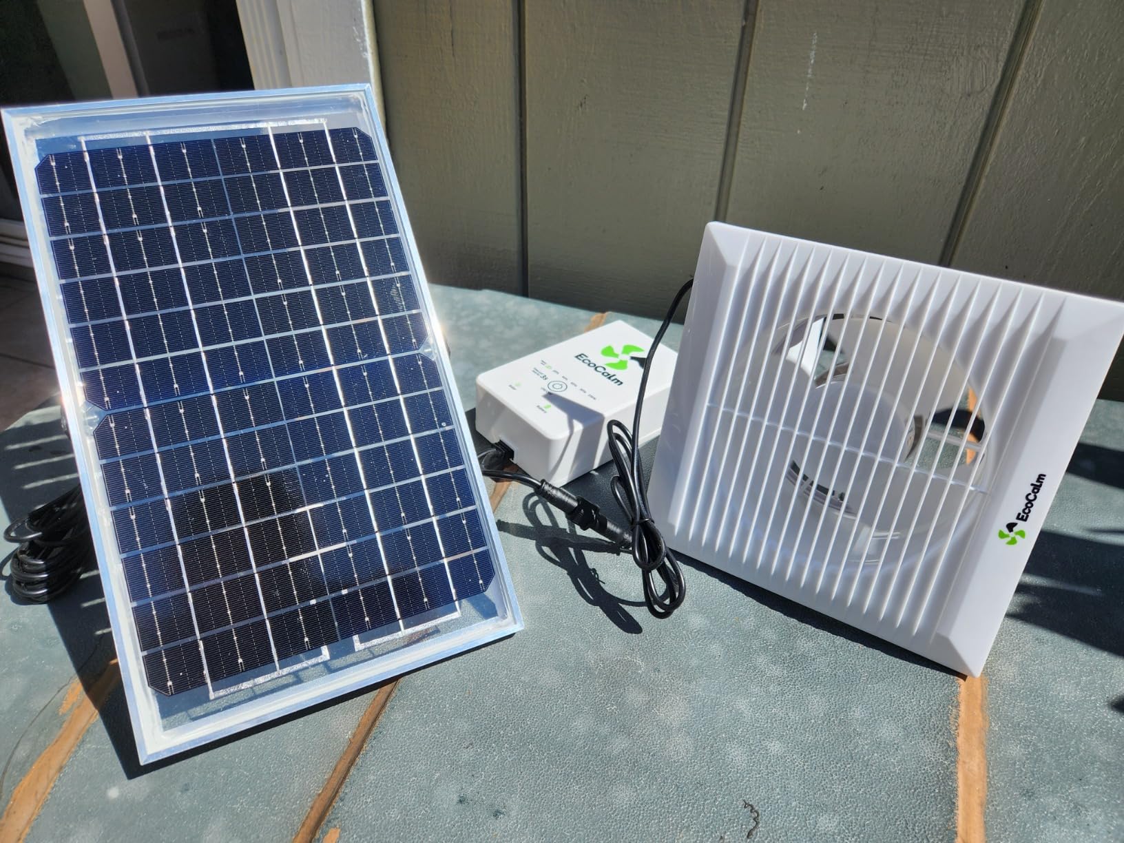 Solar Fan with Battery and Adjustable Thermostat, 8