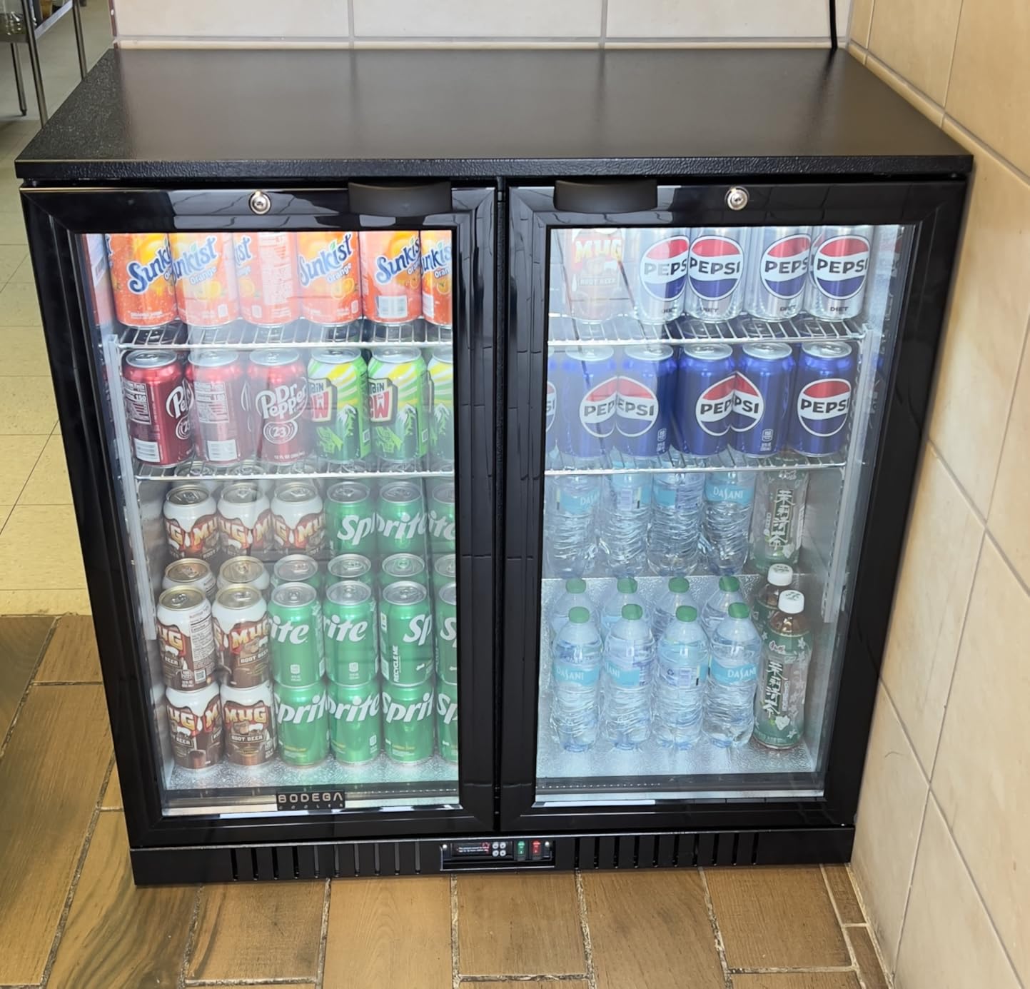BODEGACOOLER 2 Door Back Bar Cooler, 7.4 Cu.Ft Commercial Beverage Refrigerator, Under Counter Drink Fridge with Glass Doors, Holds 209 Cans/117 Bottles, LED Lighting, Stainless Steel Top & Casters customer photo 2
