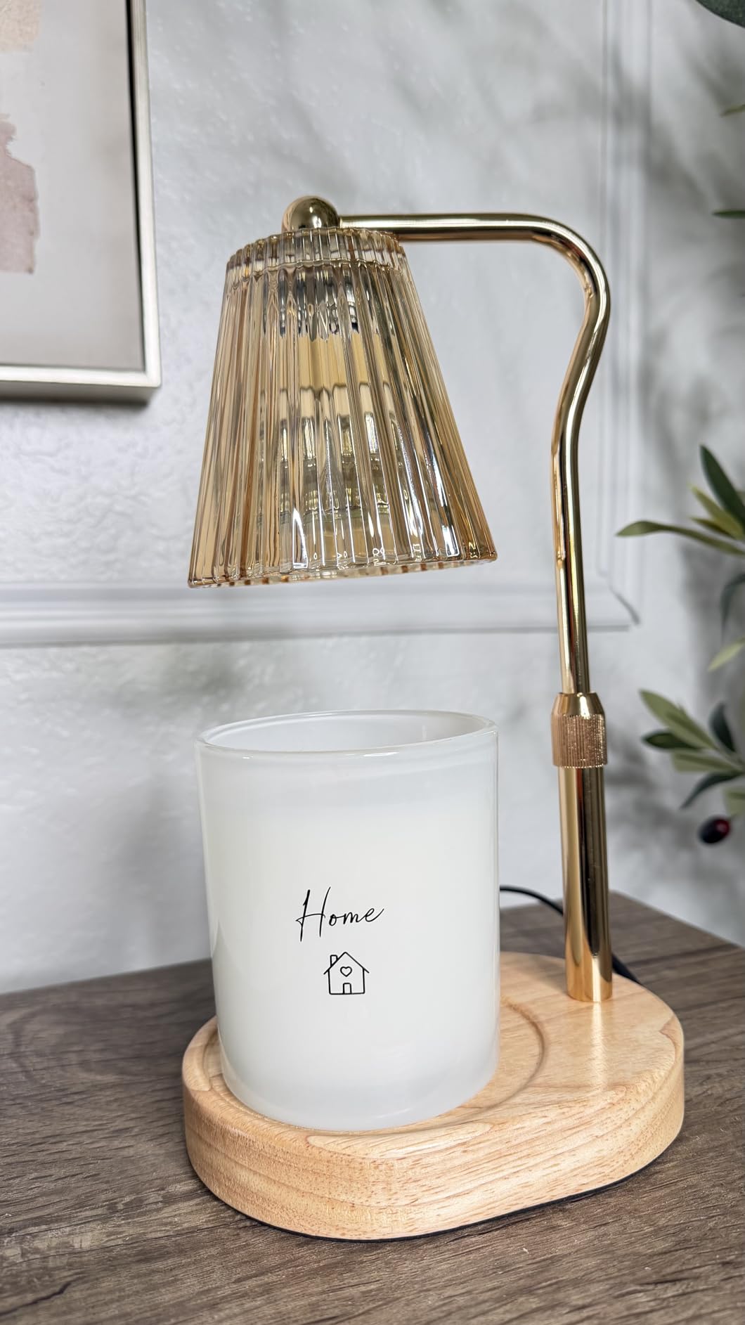 Engpure Candle Warmer Lamp - Candle Warmer Lamp with Timer and Dimmer Adjustable Height, Electric Wax Melt Warmer with 2 Bulbs for Scented Jar Candles Home Decor, Amber customer photo 1