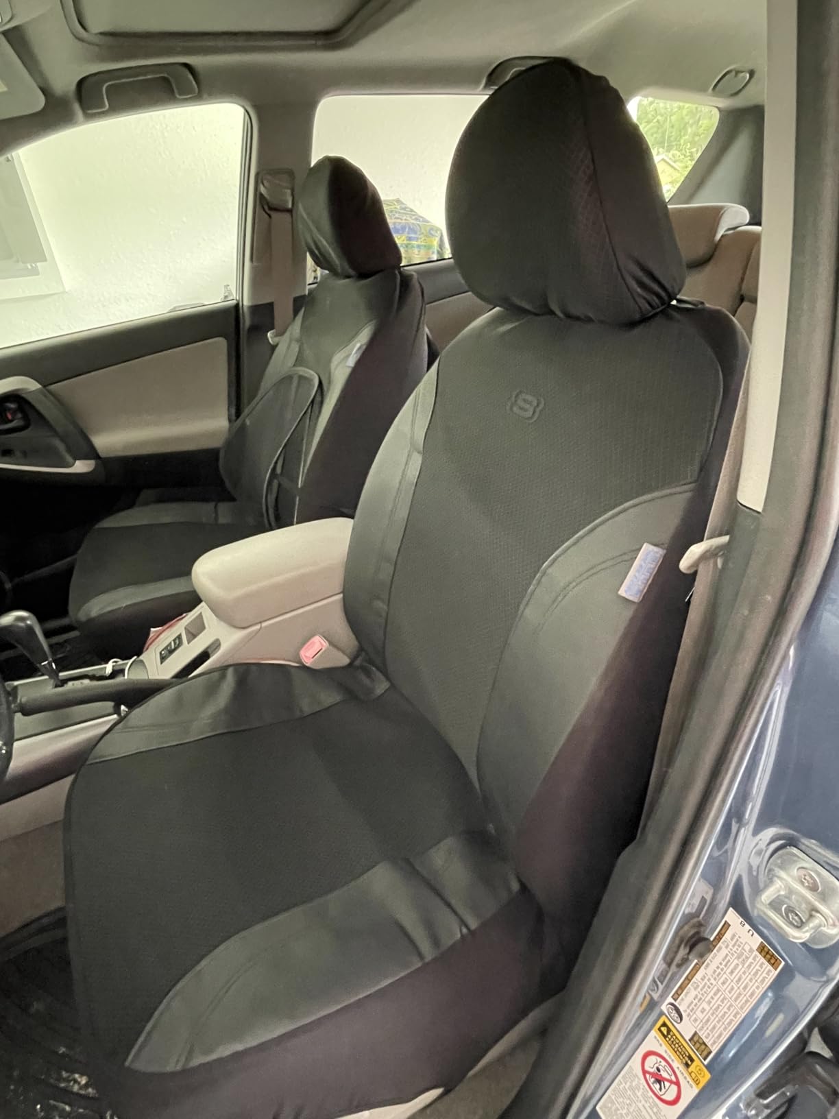 Skechers Seat Covers, Work Leather Car Seat Covers 5-Times Stronger Built-in Webbing, Oxford Fabric Front Seat Cover, Airbag Compatible, Automotive Comfort for Cars, Trucks, SUVs,Black customer photo 2
