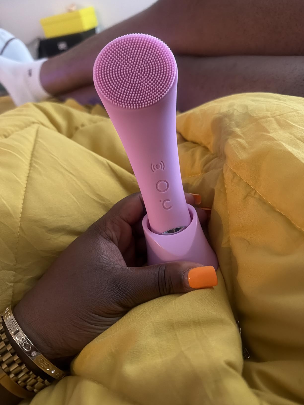 PRITECH Facial Cleansing Brush, Rechargeable Silicone Face Scrubber with Heat Massage End, Vibrating Exfoliator Scrubber for Deep Cleaning, Waterproof Face Brush customer photo 2