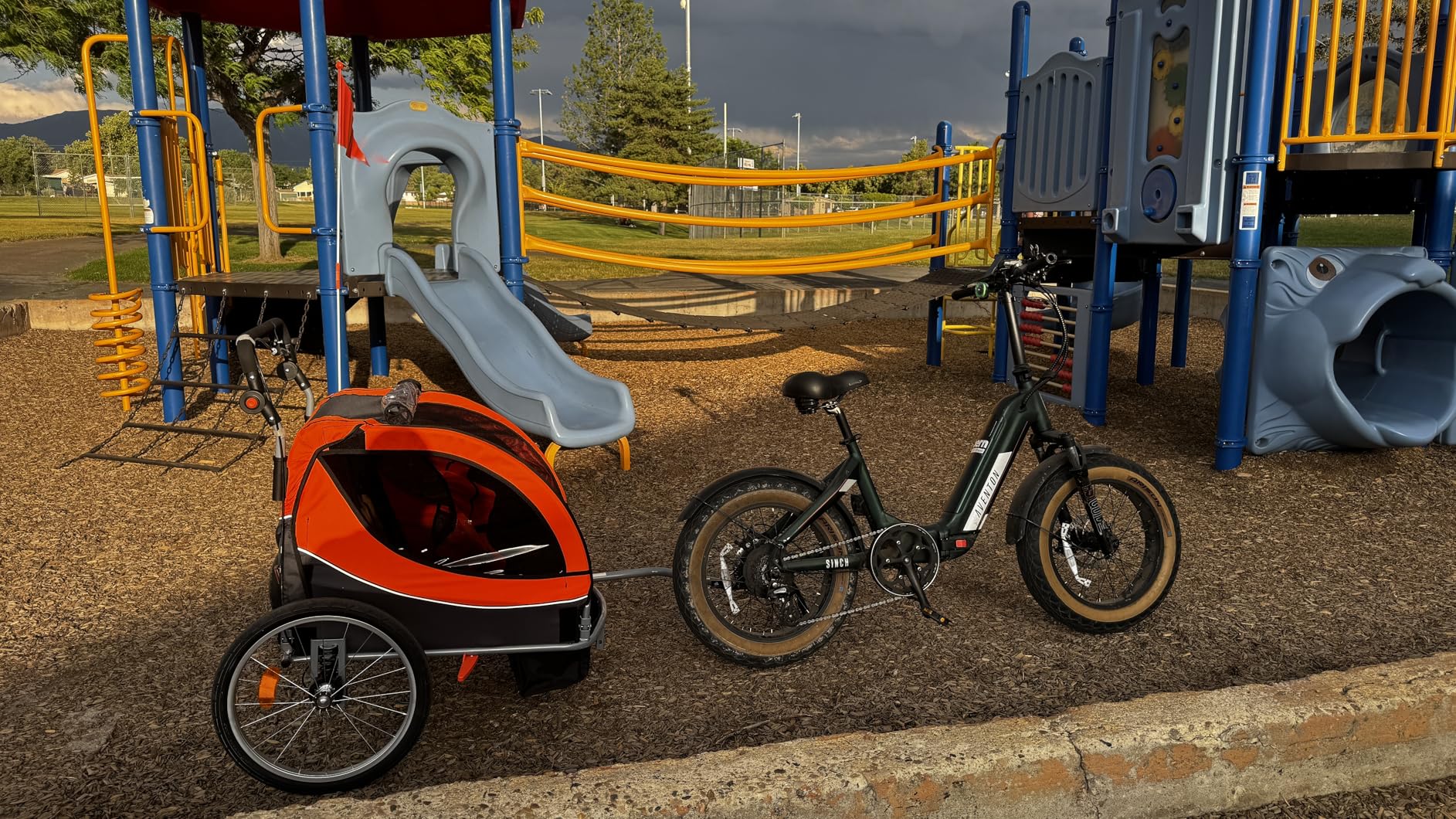 VEVOR Bike Trailer for Toddlers Kids, Single & Double Seat Options, 2-in-1 Canopy Carrier with Strong Frame Converts to Stroller, Tow Behind Foldable Child Bicycle Trailer with Universal Coupler customer photo 1
