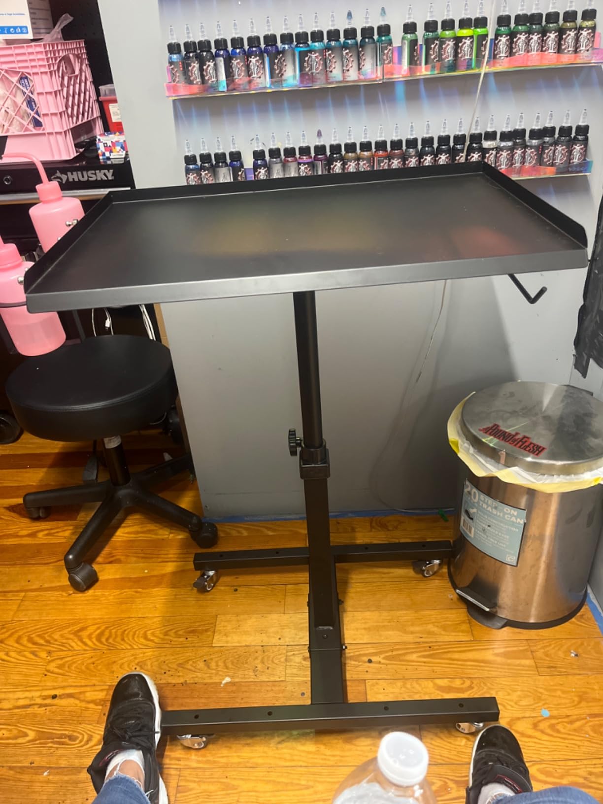 POARMEEY Tattoo Workstation Salon Trolley Cart and Storage Drawers with Wheels, Tattoo Tray Adjustable Height Storage Rolling Tray customer photo 1