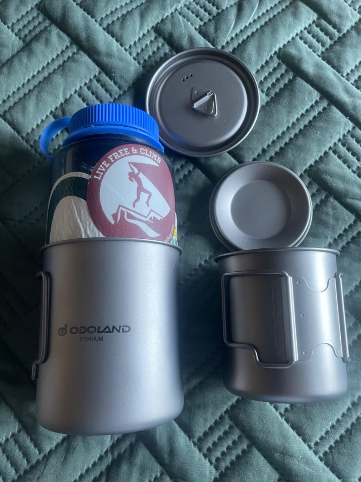 Odoland Titanium Camping Cookware Set - 420ml and 750ml Titanium Pots with Lid and Spork customer photo 1