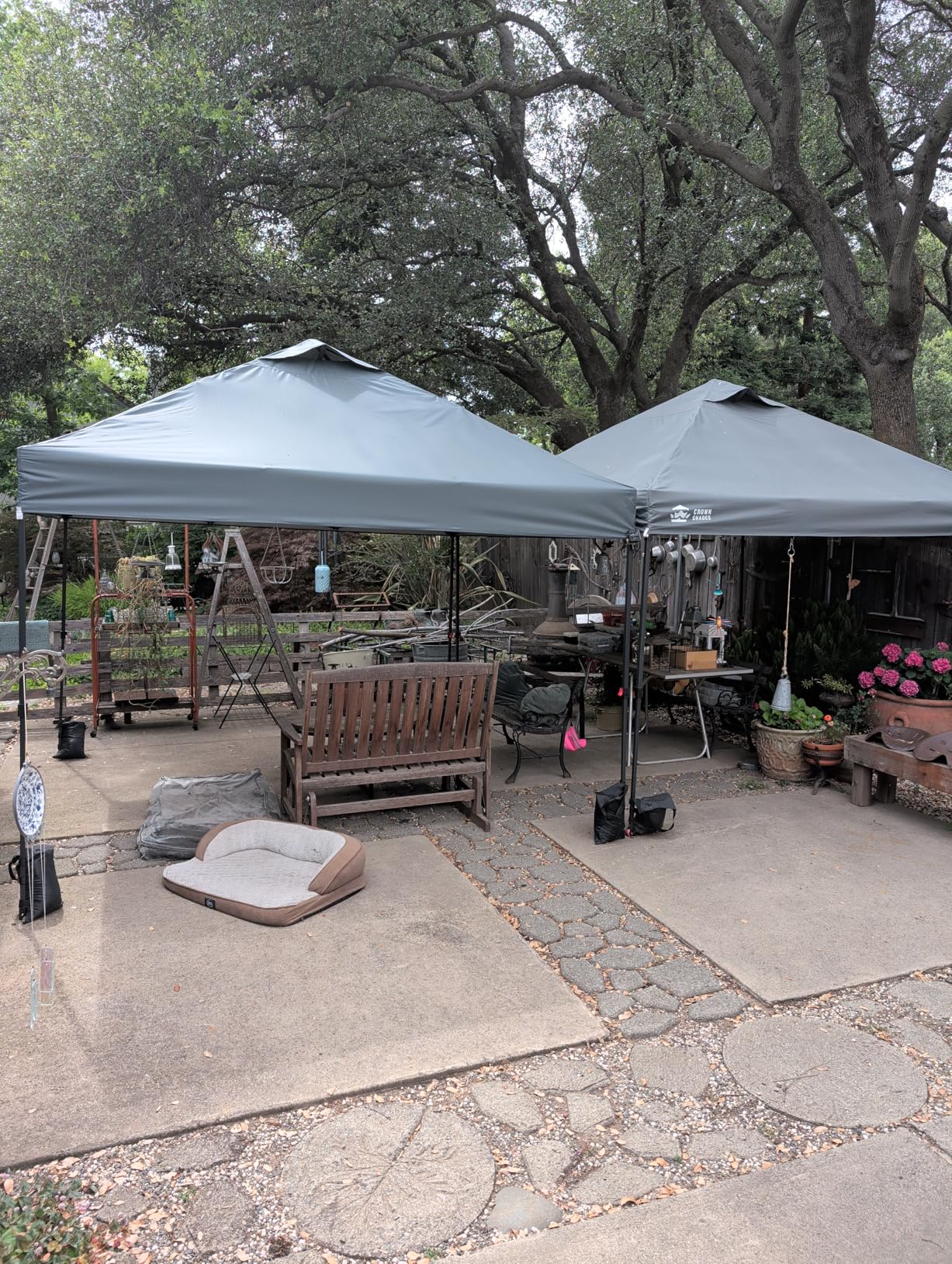 CROWN SHADES 10x10 Pop Up Canopy with Mosquito Netting, Screen Tent for Patio & Backyard customer photo 2