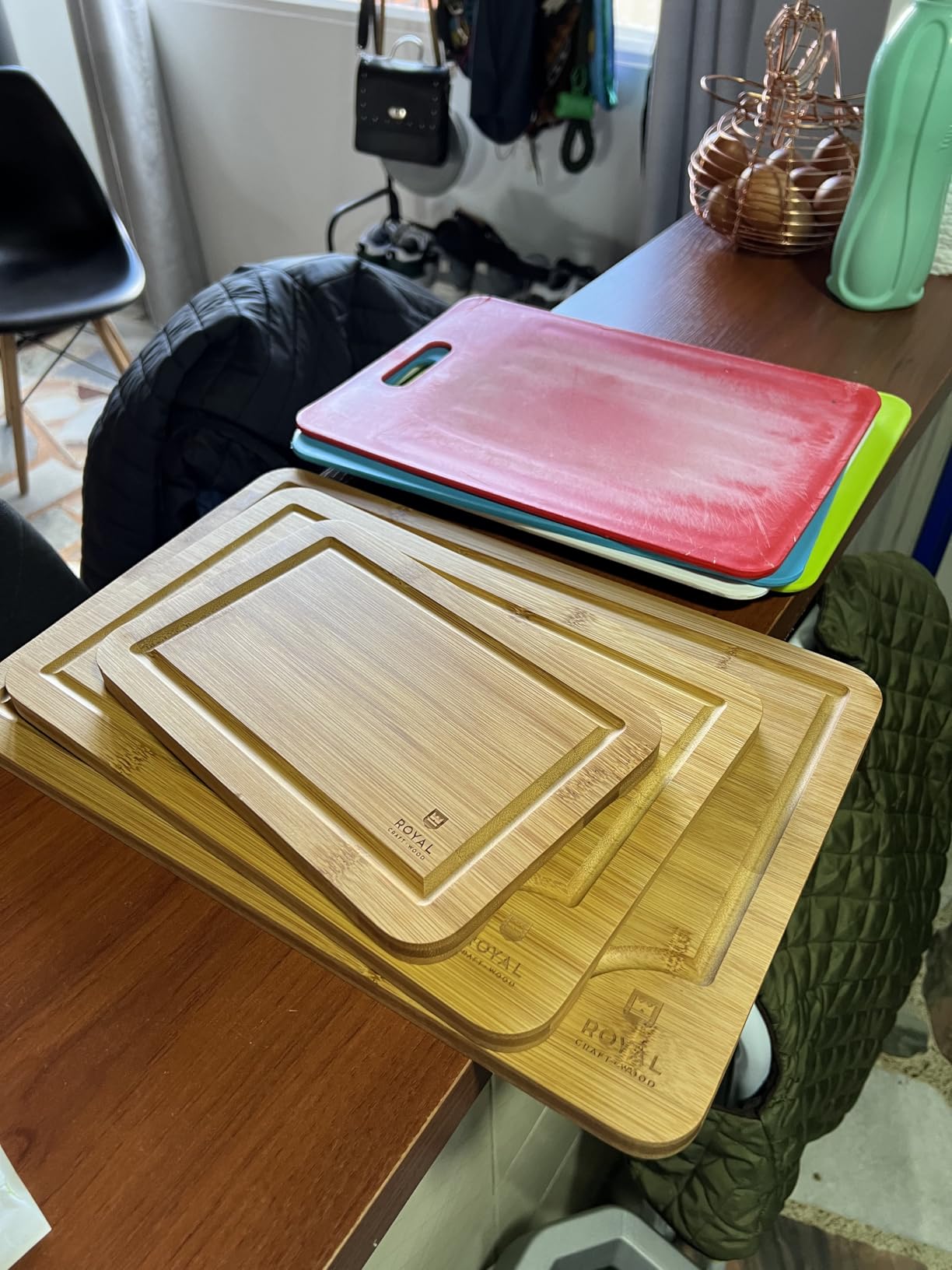 ROYAL CRAFT WOOD Wooden Cutting Boards for Kitchen Meal Prep & Serving - Non Toxic Bamboo Wood Cutting Board Set with Deep Juice Groove Side Handles - Charcuterie & Chopping Butcher Block for Meat customer photo 2