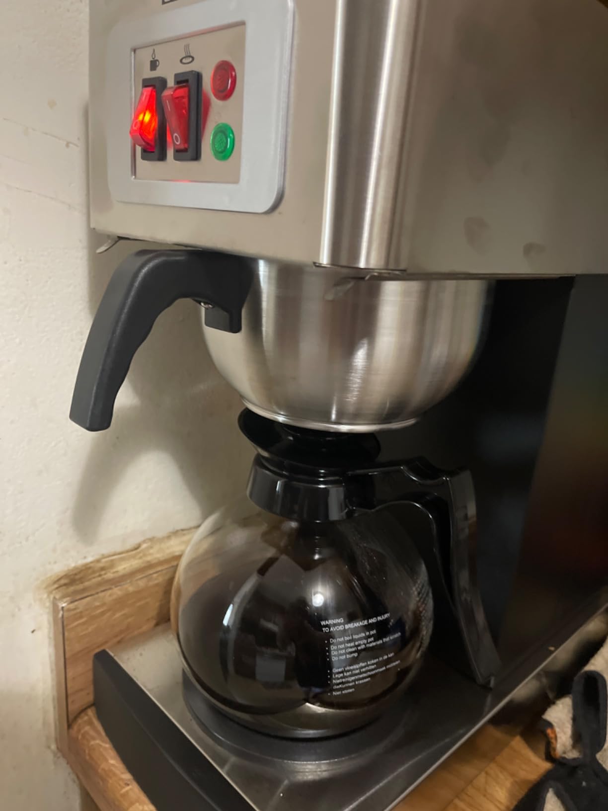12-Cup Commercial Coffee Maker Stainless Steel - Double Coffee Machine for Office, Restaurant, Industrial Use - High Capacity Office Coffee Maker - TQS Cafe customer photo 2