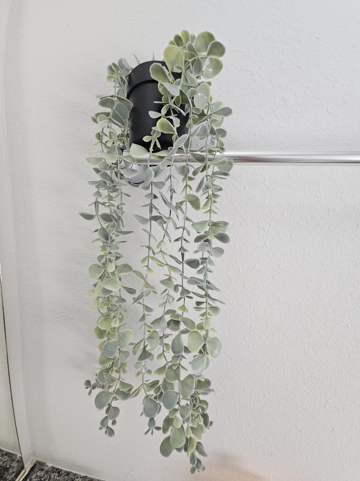 Der Rose 1Pcs Fake Plants Hanging Artificial Potted Faux Eucalyptus Plants for Modern Boho Farmhouse Bathroom Office Desk Wall Art Shelf Living Room Aesthetic Decor Indoor customer photo 2