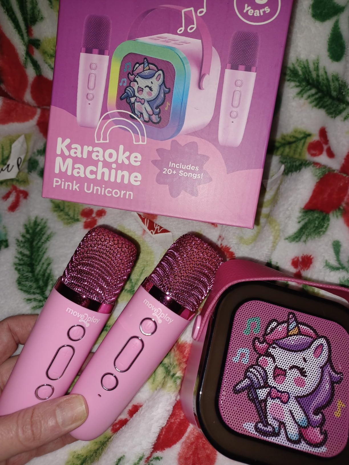 Move2Play, Karaoke Machine for Kids | Includes 20+ Kid Songs | 2 Microphones | Connect with Bluetooth | 3, 4, 5, 6, 7+ Year Old Gift | Toy for Girls, Boys, & Toddler | Birthday Present customer photo 1