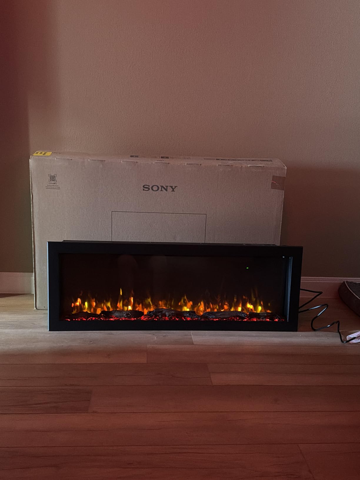 PuraFlame Bernice 42 Inch Smart Linear Electric Fireplace - Clean Hidden Vent Design, Flame with 9 Colors, Recessed in-Wall or Wall-Mount or Free Standing, Compatible with Alexa and Google Assistant customer photo 1