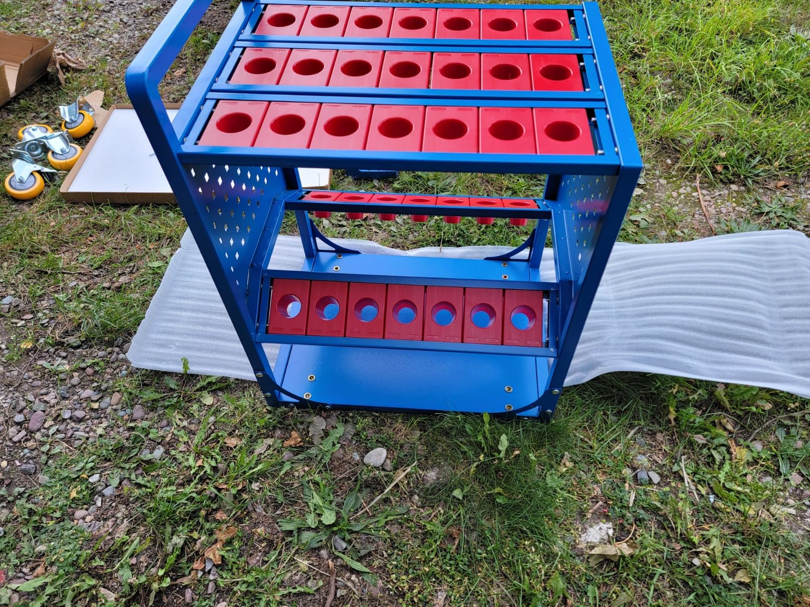BT40 Blue Classic Mobile CNC Tool Storage Cart, CAT40 CNC Tool Holder Keeper Utility Carts with Wheels, CNC Tool Service Carts for Warehouses Machining Centers customer photo 2