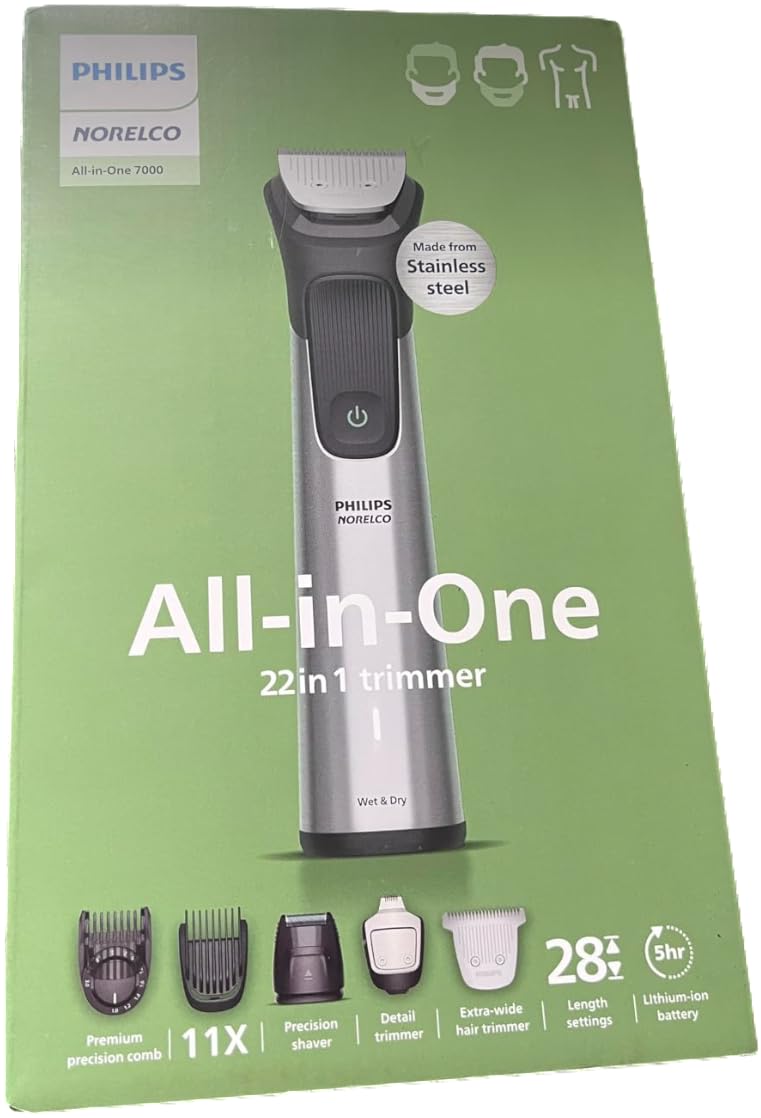 Norelco Philips All-in-One Series 7000 23-Piece Trimmer - Electric Shaver and Clipper for Face, Beard, Head & Body, Self-Sharpening Titanium Blades, 26 Length Settings (0.5-16 mm), MG7970/49 customer photo 1