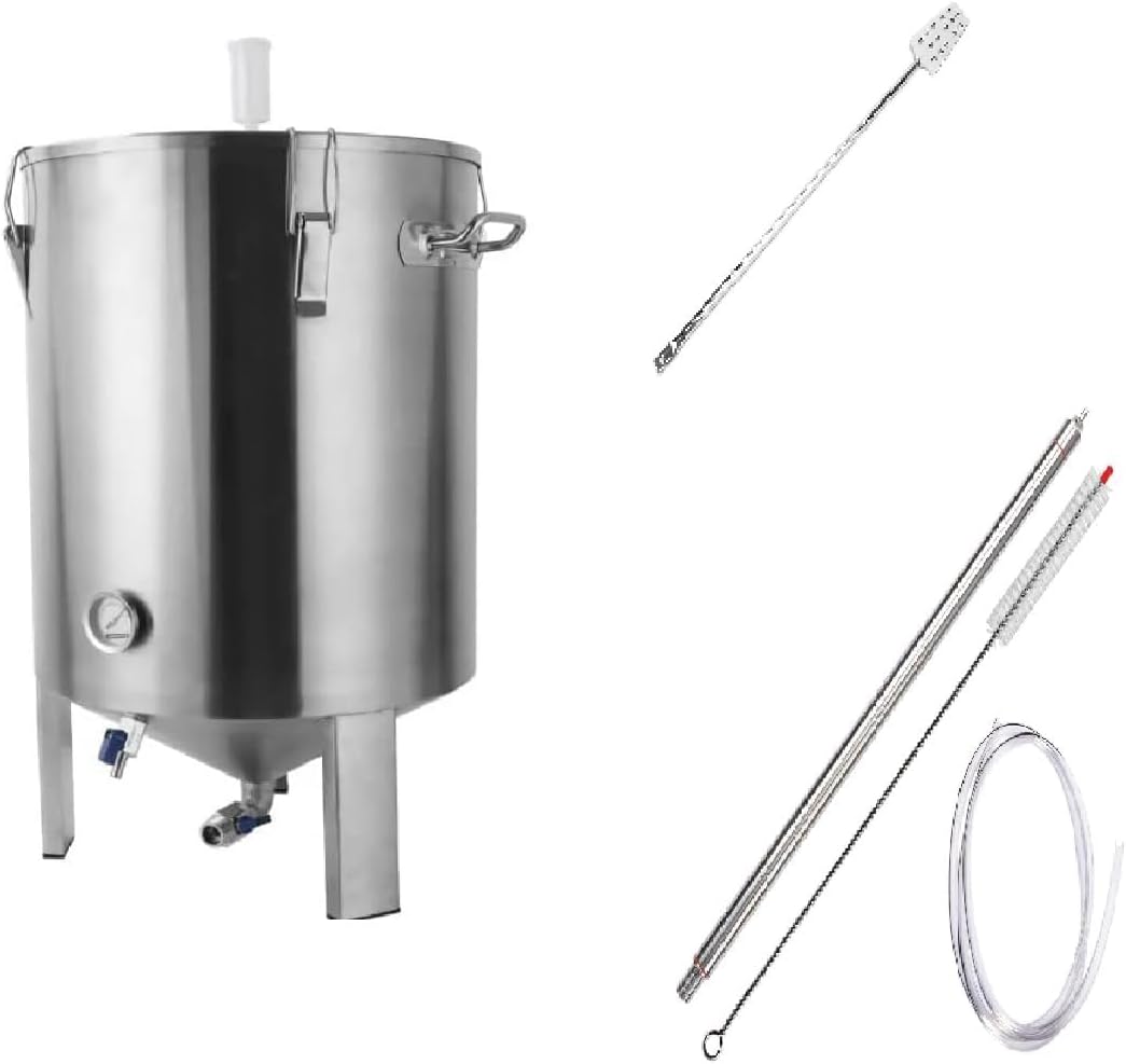 30 Liter 6 Gallon Conical Fermenter with Bottle Filler and Mash Paddle, 304 Stainless Steel Fermentation Tank for Homebrew Carboy. Wine Beer Kombucha Wine Making; Home Brewing Equipment customer photo 1