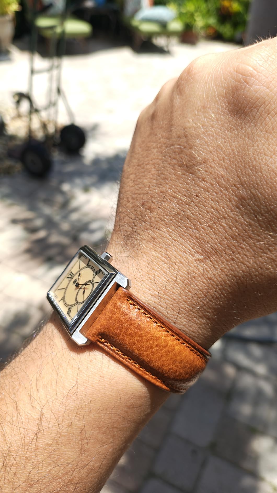 Getalia Italian leather Watch Band Tuscany Natural Vegetable-Tanned Full Grain Genuine Leather,18mm 19mm 20mm 21mm 22mm Quick Release Replacement Watch Straps for Men and Women customer photo 2