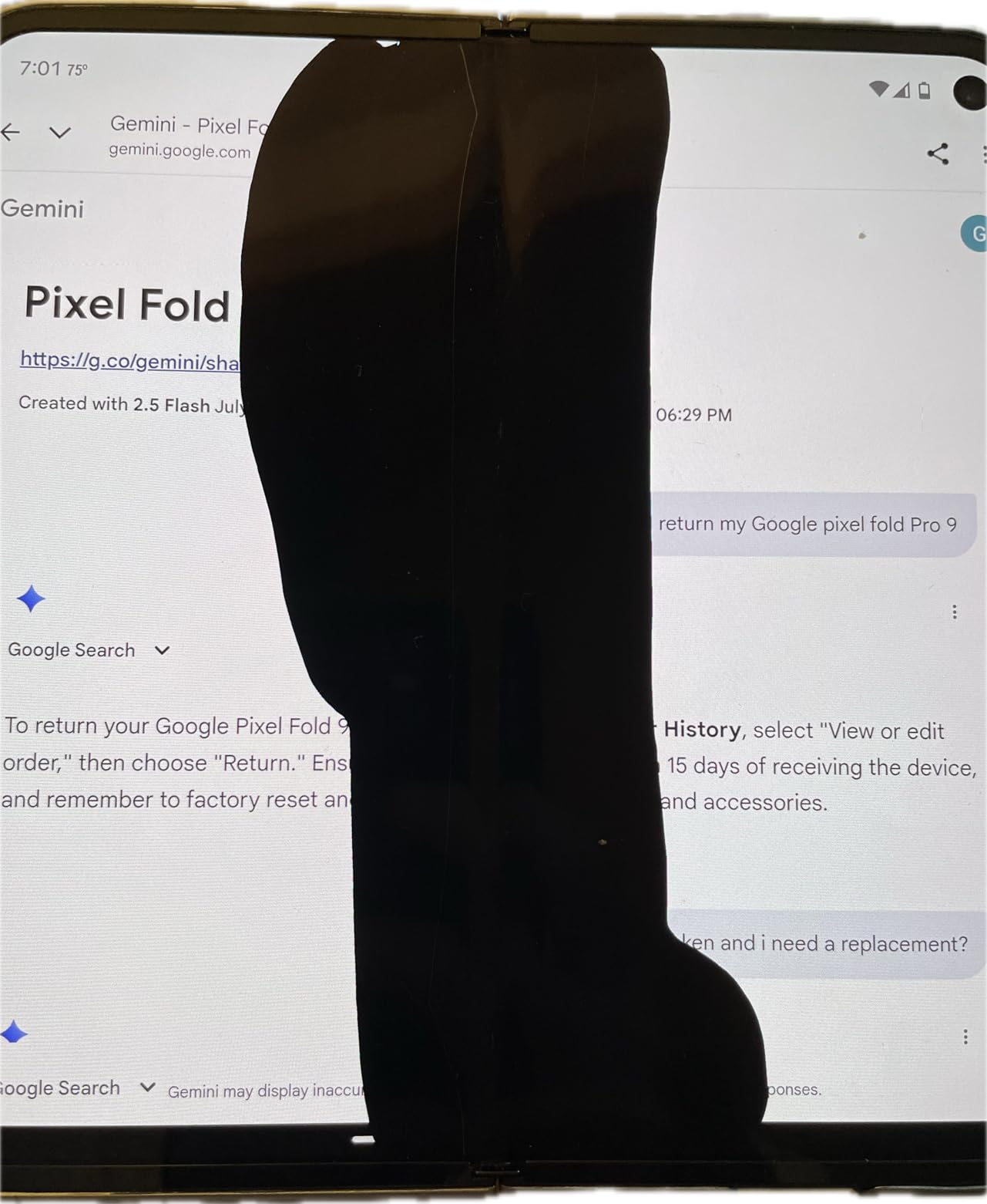 Google Pixel 9 Pro Fold - Unlocked Android Smartphone with Gemini - Advanced Triple Rear Camera System - Foldable Display - Hands-Free Video - Obsidian - 256 GB customer photo 1