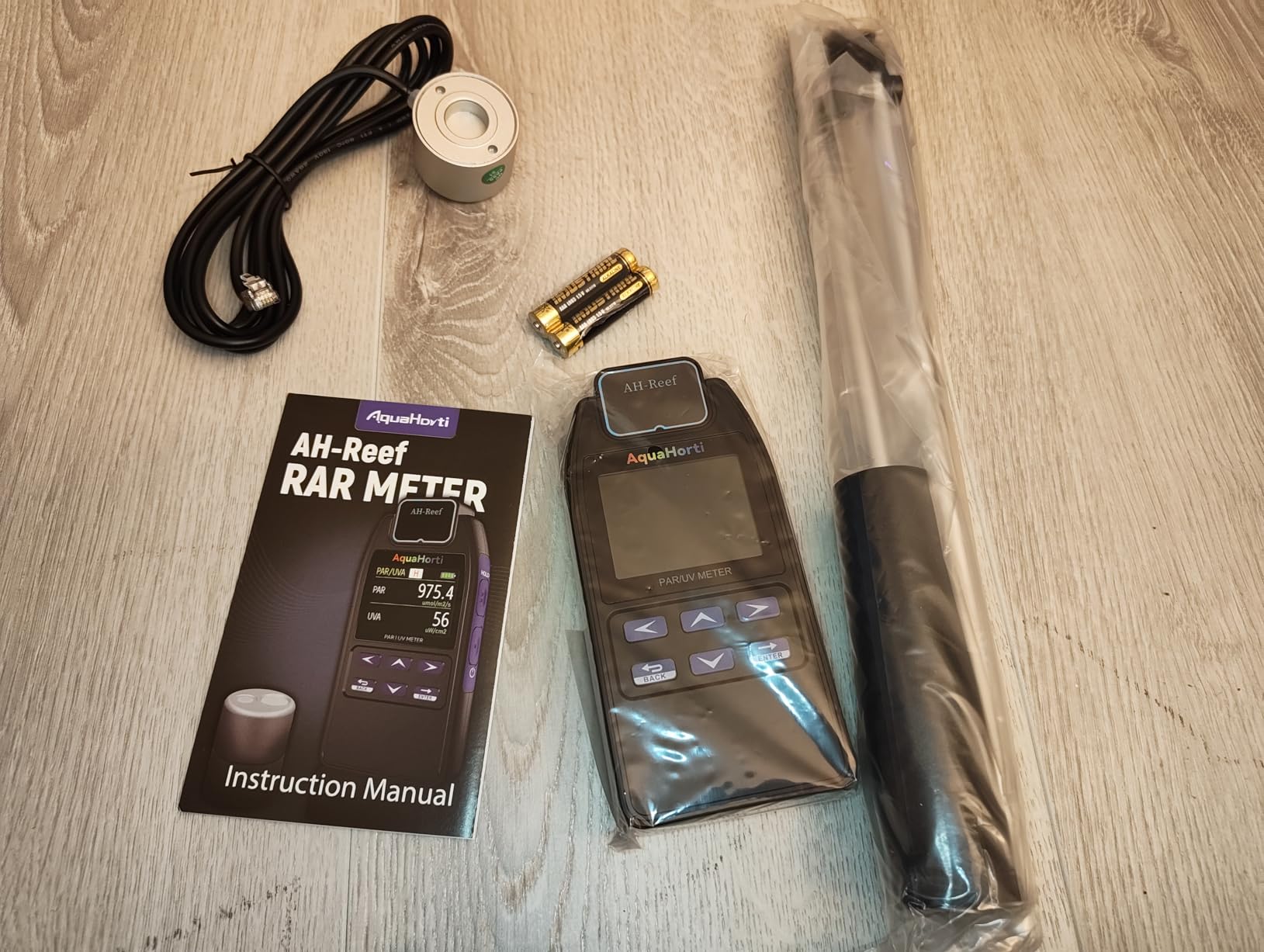 AH-Reef PAR Meter, Test PPFD, UVA w/m², Waterproof Sensor, Show R,G,B% in Aquarium Light. Record PAR | UVA Distribution customer photo 1