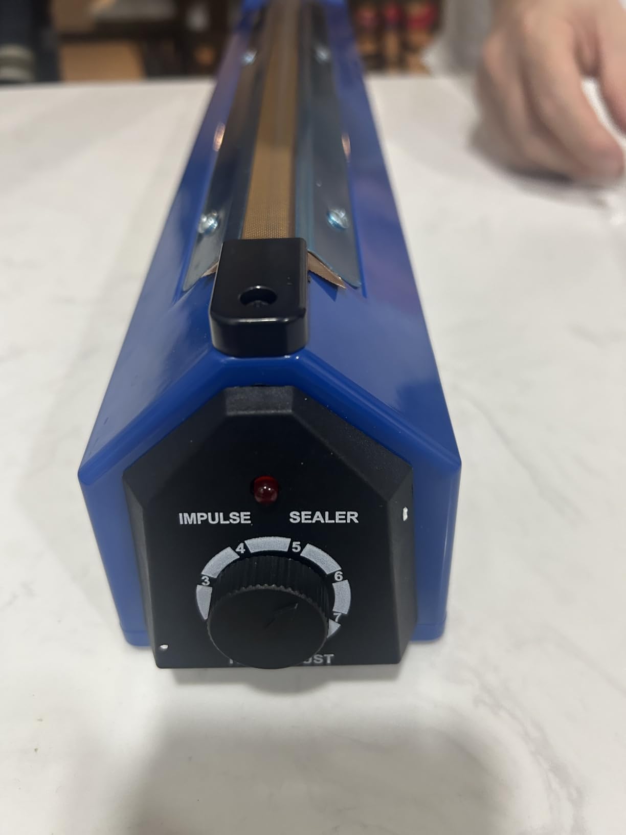 Impulse Sealer 16 inch Manual Heat Sealer Machine with Adjustable Heating Mode, ABS Shrink Wrap Bag Sealers for Plastic PE PP Bags, Portable Poly Bag Sealing Machine with Extra Replace Kit (blue) customer photo 1