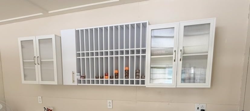 OmySalon Wall Mounted Salon Station, Cabinet with Hair Color Rack, Salon Color Rack Organizer with Adjustable Shelves, Barber Hair Dye Display for Hair Stylist, Black customer photo 2