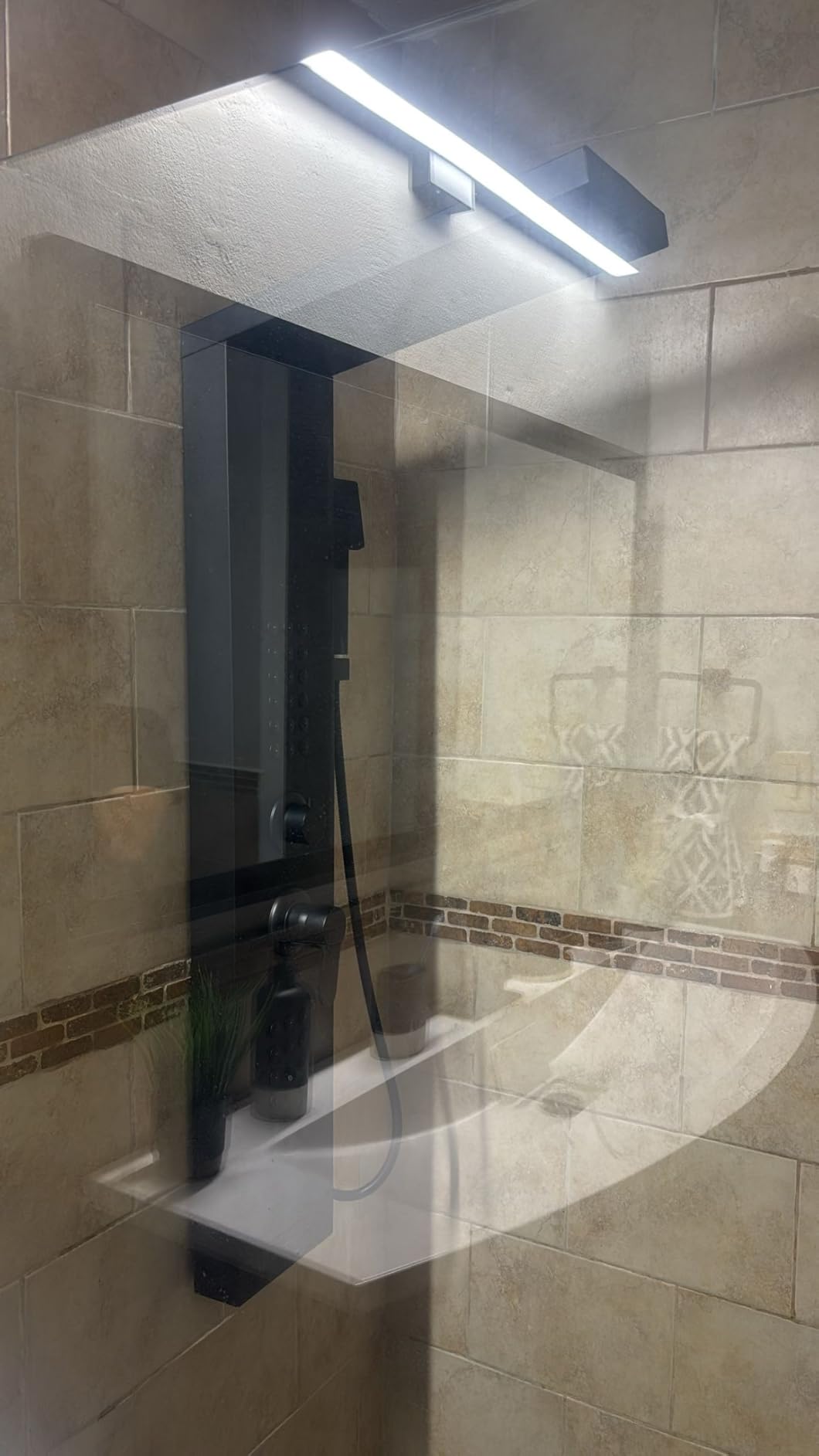 Shower Panel Tower System with Rainfall Shower Head, Powerful Body Jets, Matte Black Shower Tower with Handheld Shower and Tub Spout, Stainless Steel Shower Column High Pressure customer photo 2