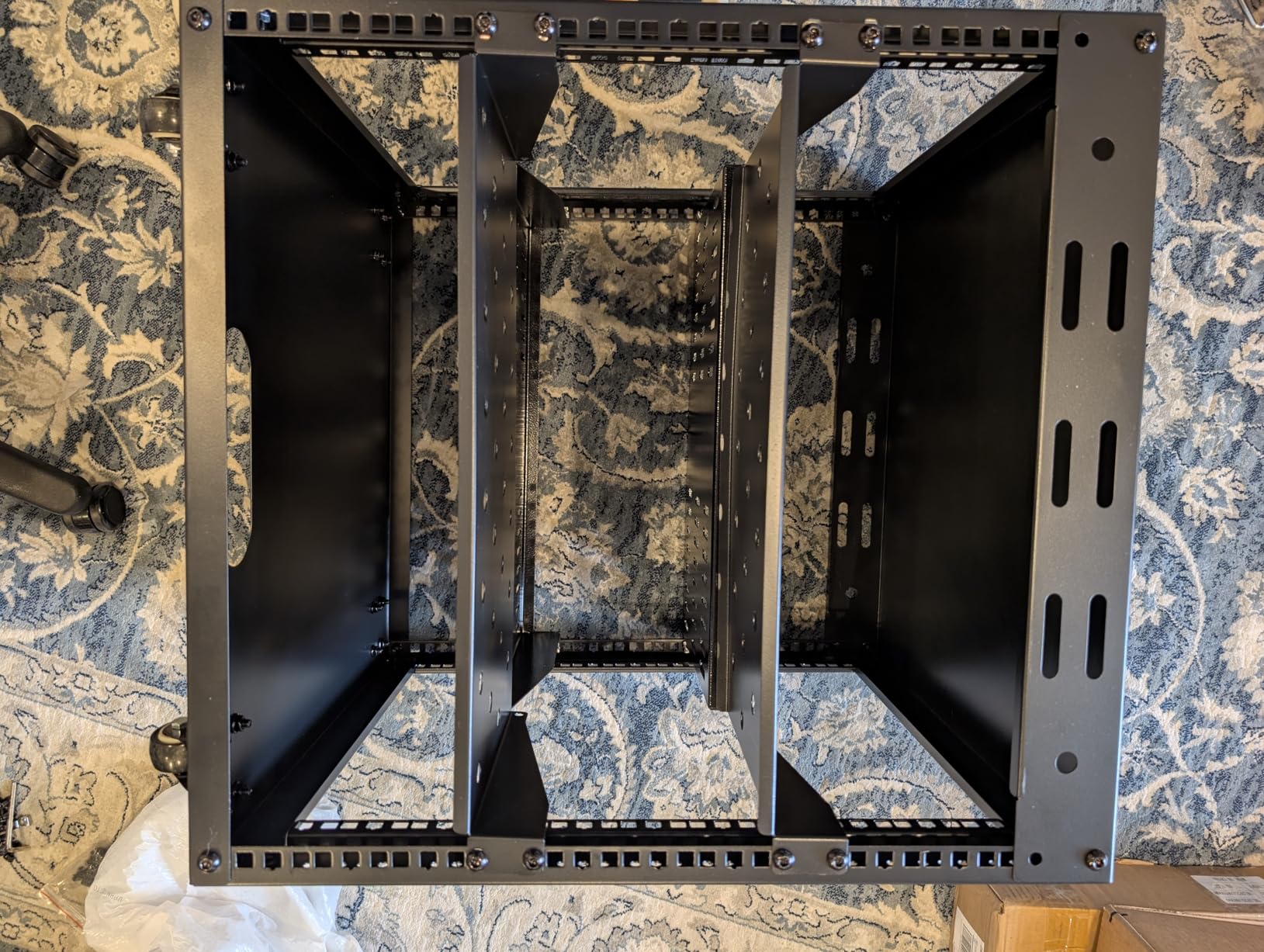 15U Open Frame Server Rack, Wall-mountable IT Rack w/Swivel Casters, 2 Rack Shelves, Top & Bottom Panels, Network Rack for Stereo/Computer/Data/IT/AV Equipment, 19.7