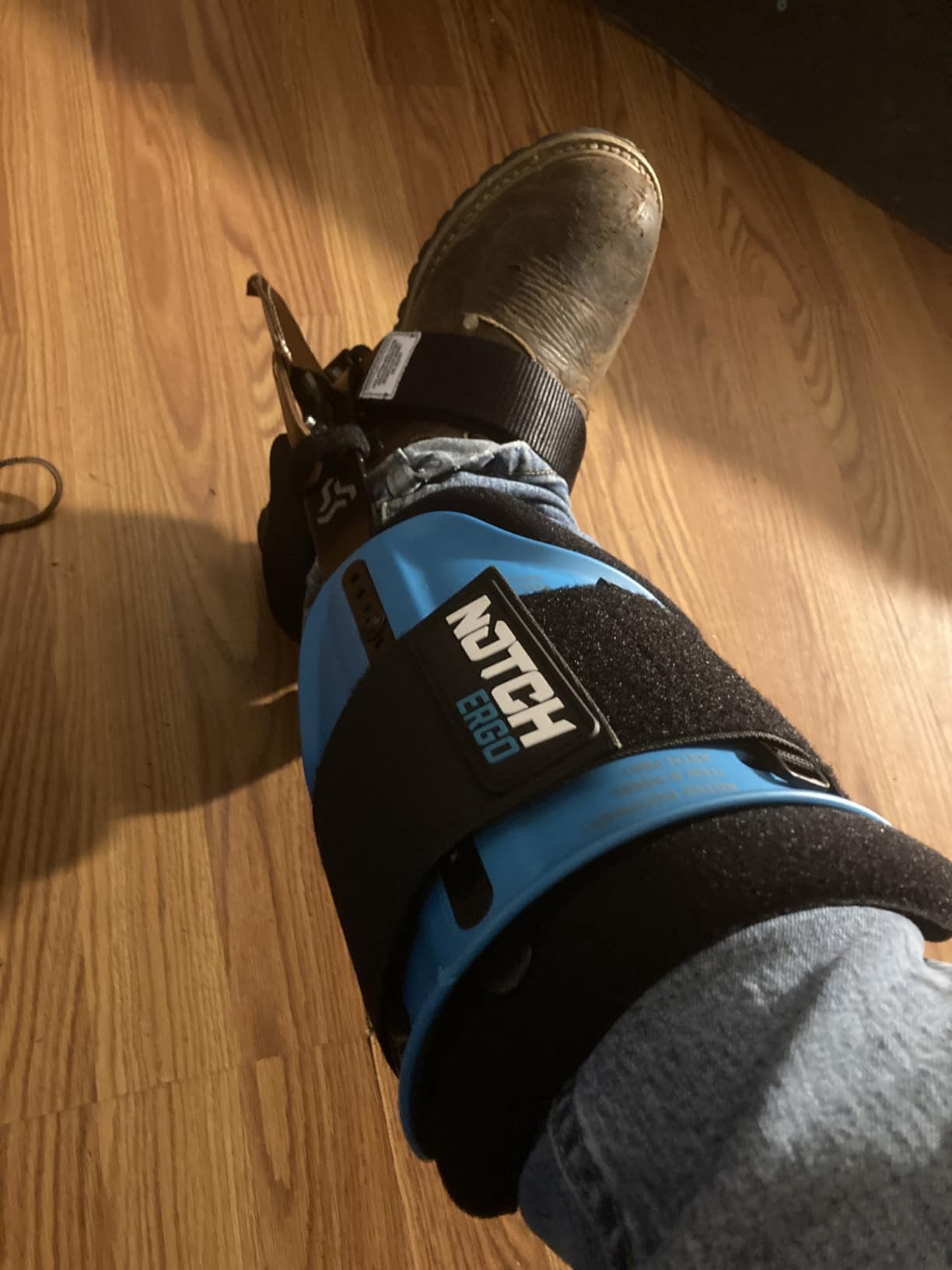 Notch Steel Climbers Ergonomic Gaffs 20+ Cuff Adjustment Points, Stirrup Grip Pad, Dual Foot Strap Assembly, Redesigned Cuff, 350 lbs. Total Weight Limit customer photo 1