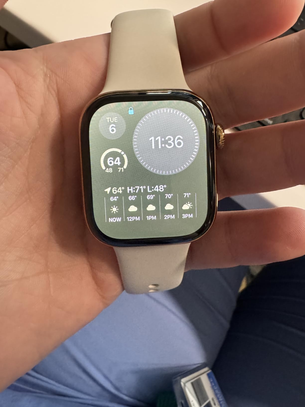 Apple Watch Series 10 [GPS + Cellular 46mm] Smartwatch with Gold Titanium Case with Gold Milanese Loop - M/L customer photo 1