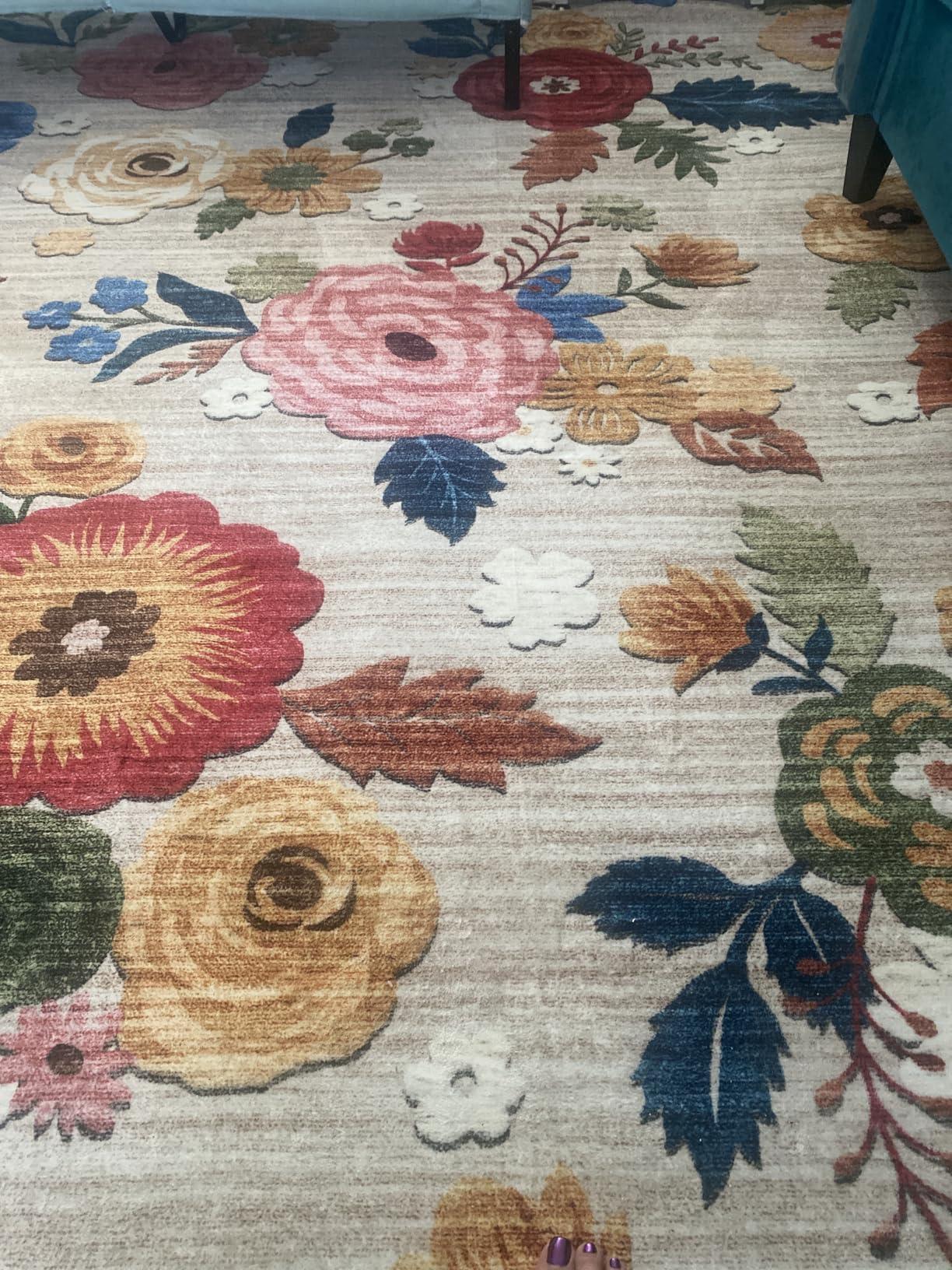 Area Rugs 9x12 Living Room: Washable Rugs for Bedroom Non Slip Low Pile Soft Faux Wool Non Shedding Distressed Vintage Boho Large Carpet for Dining Room Under Table Nursery Entryway Office Farmhouse customer photo 1