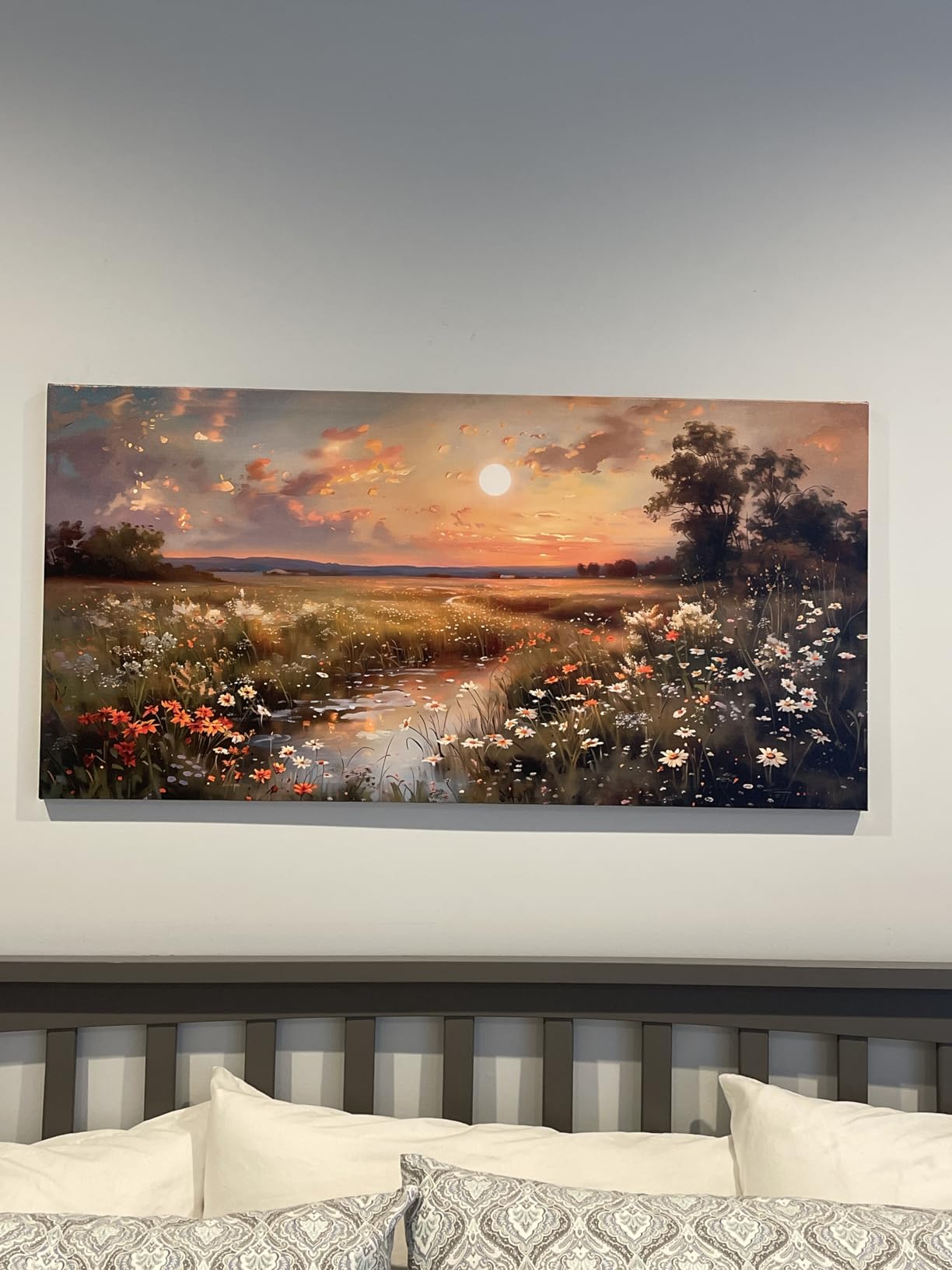 hyidecorart Canvas Wall Art For Living Room Wall Decor For Bedroom Office Decorations Vintage Farmhouse Wildflower Wall Paintings Nature Landscape Picture Artwork Aesthetic Home Decor Ready To Hang customer photo 2