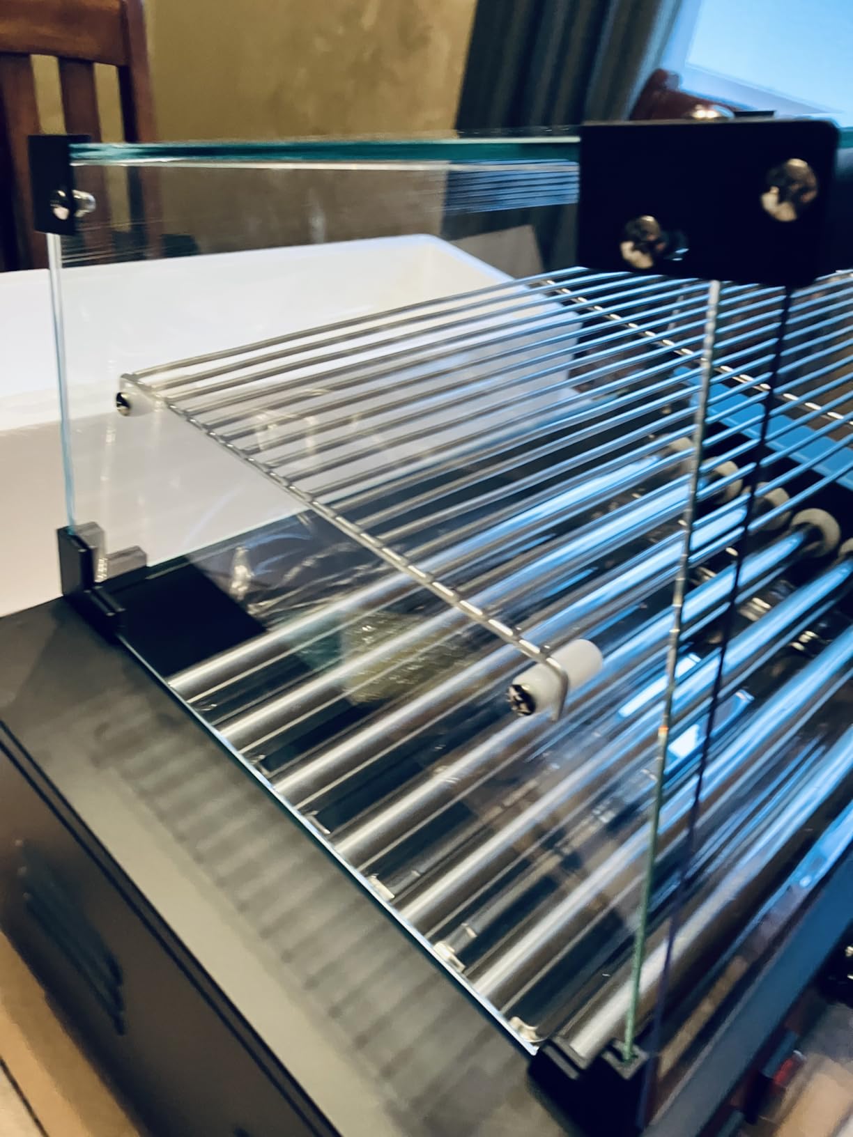 1650W Commercial Hot Dog Rollers,11 Rollers 30 Hotdog Roller Grill,Stainless Steel Hot Dog Machine With Dust Cover,Hot Dog Roller Machine With Dual Temp Control Bun Warmer Shelf Removable Drip Tray customer photo 2