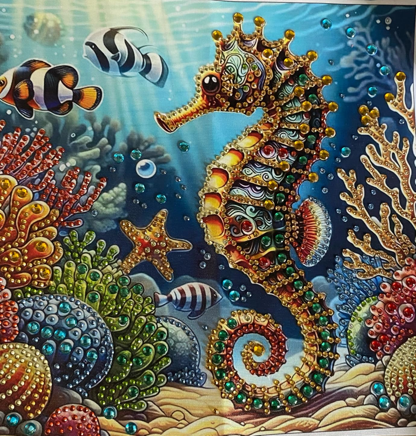 ZQEATRY Sea Turtle Animal Special Shape Diamond Art Kits for Adults,5D Diamond Painting Kits for Beginner,DIY Diamond Crystal Rhinestones Painting Kits for Home Wall Decor Gift 11.8 X 11.8inch customer photo 1