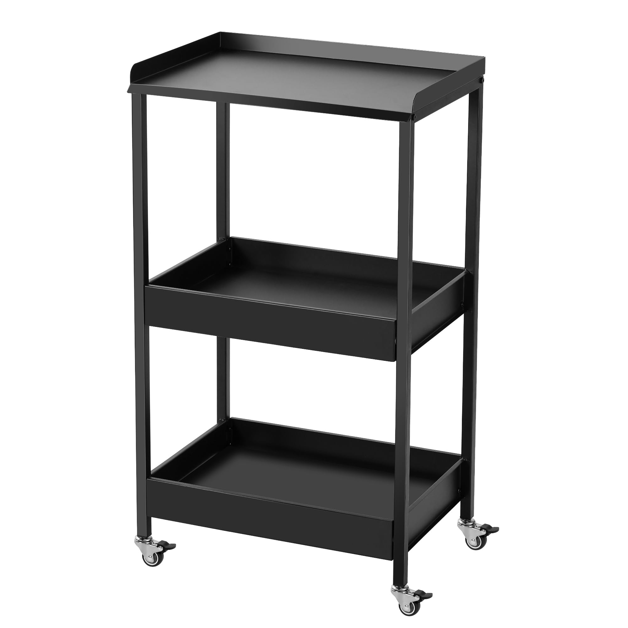 Poarmeey 3-Tier Tattoo Trolley Holder Stand with Tray and Tool Storage Platform Rolling Cart on Wheels for Tattoo Salon Spa Clinics customer photo 1